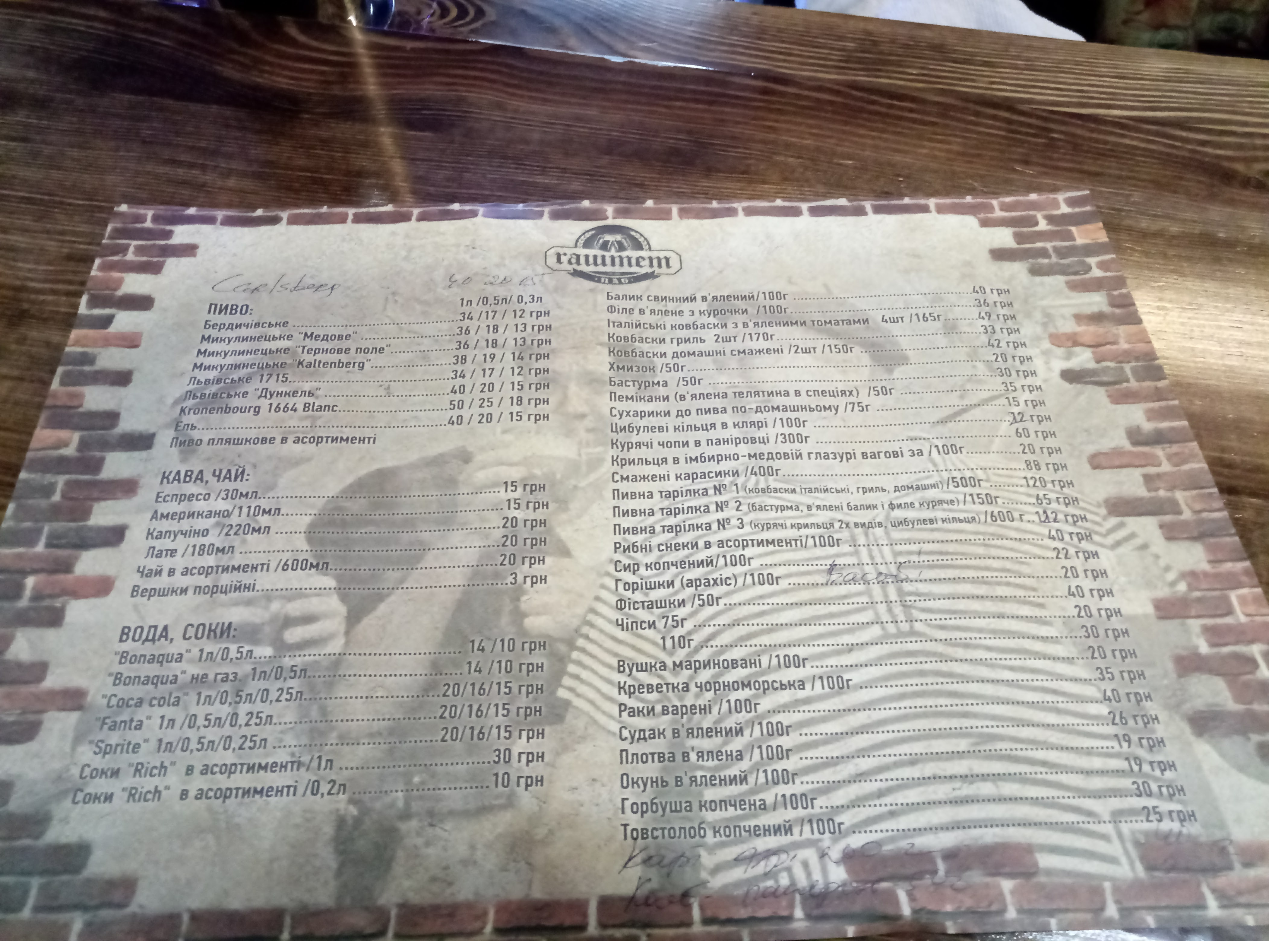 Gaststatte menu 8