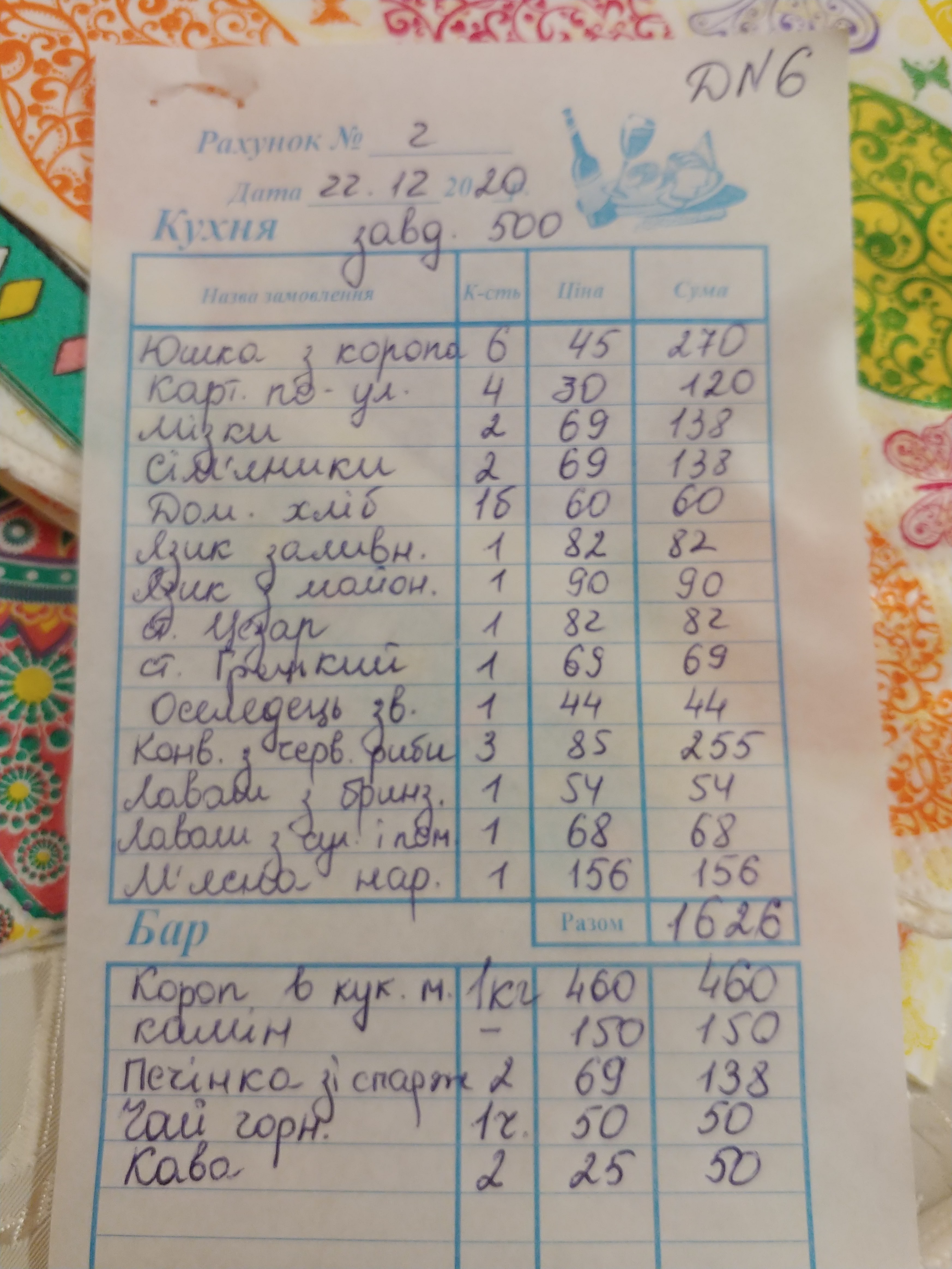Leleka menu 1