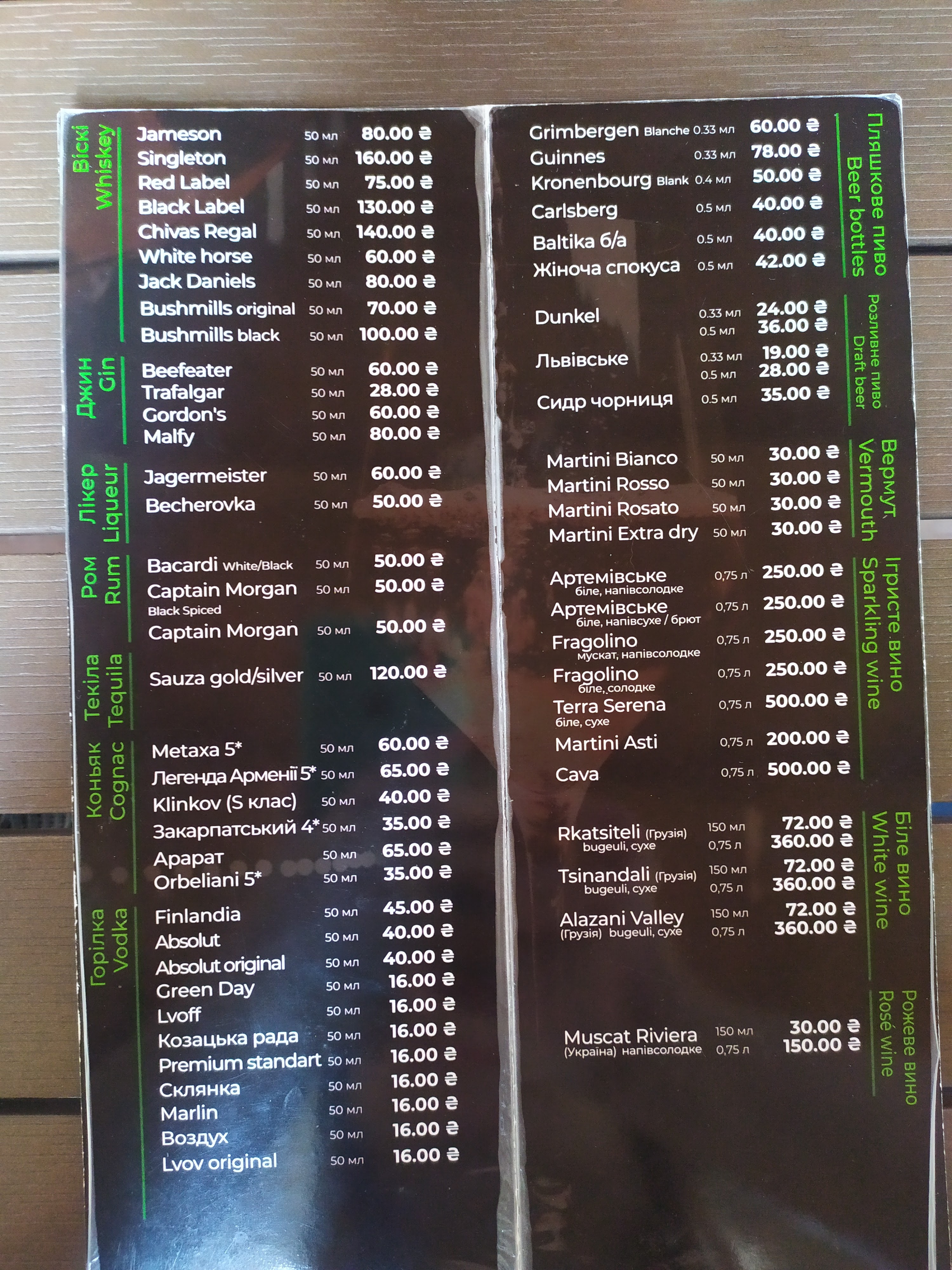Mandaryn menu 3
