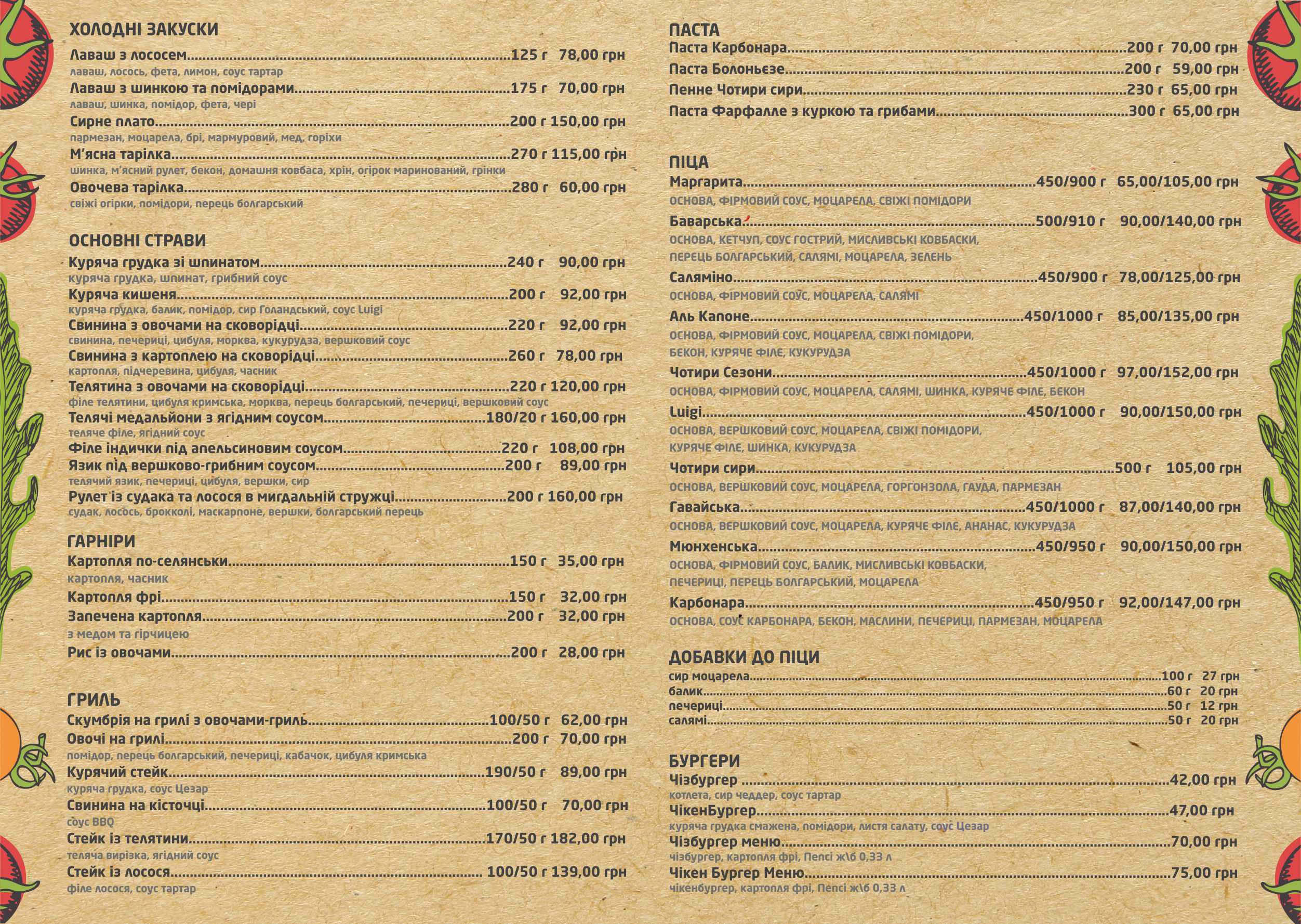 Сімейне Кафе Luigi menu 3