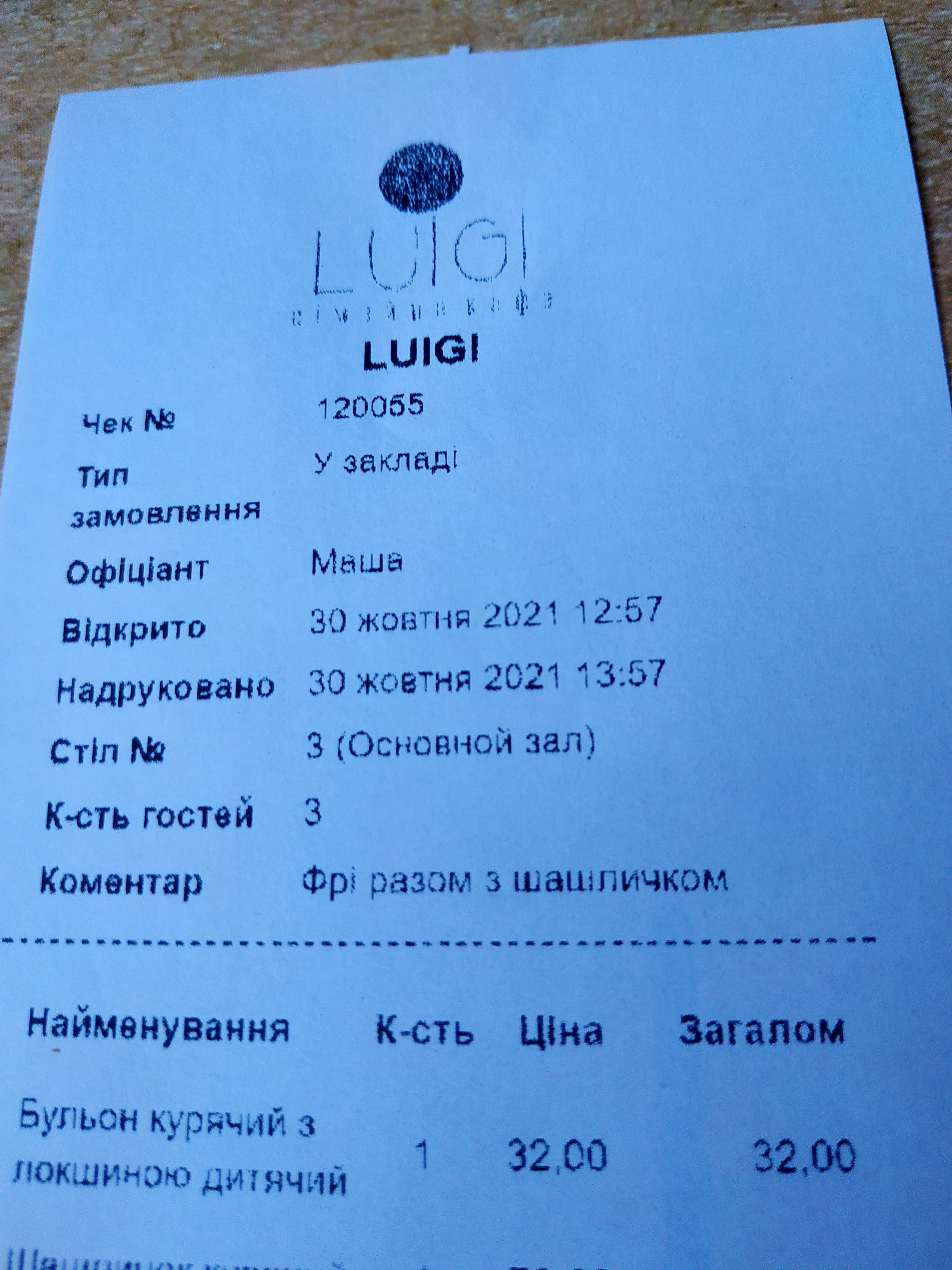 Сімейне Кафе Luigi menu 9