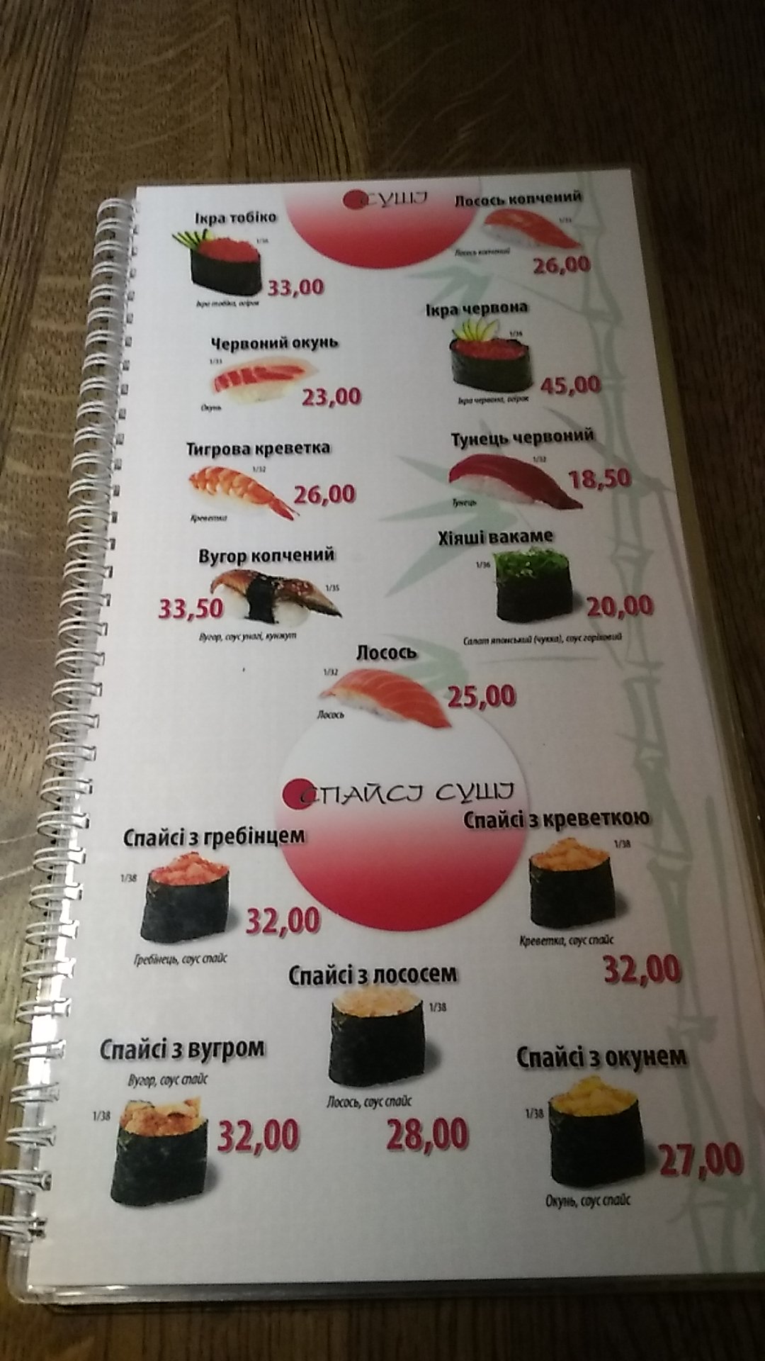Sushi-Bar menu 12