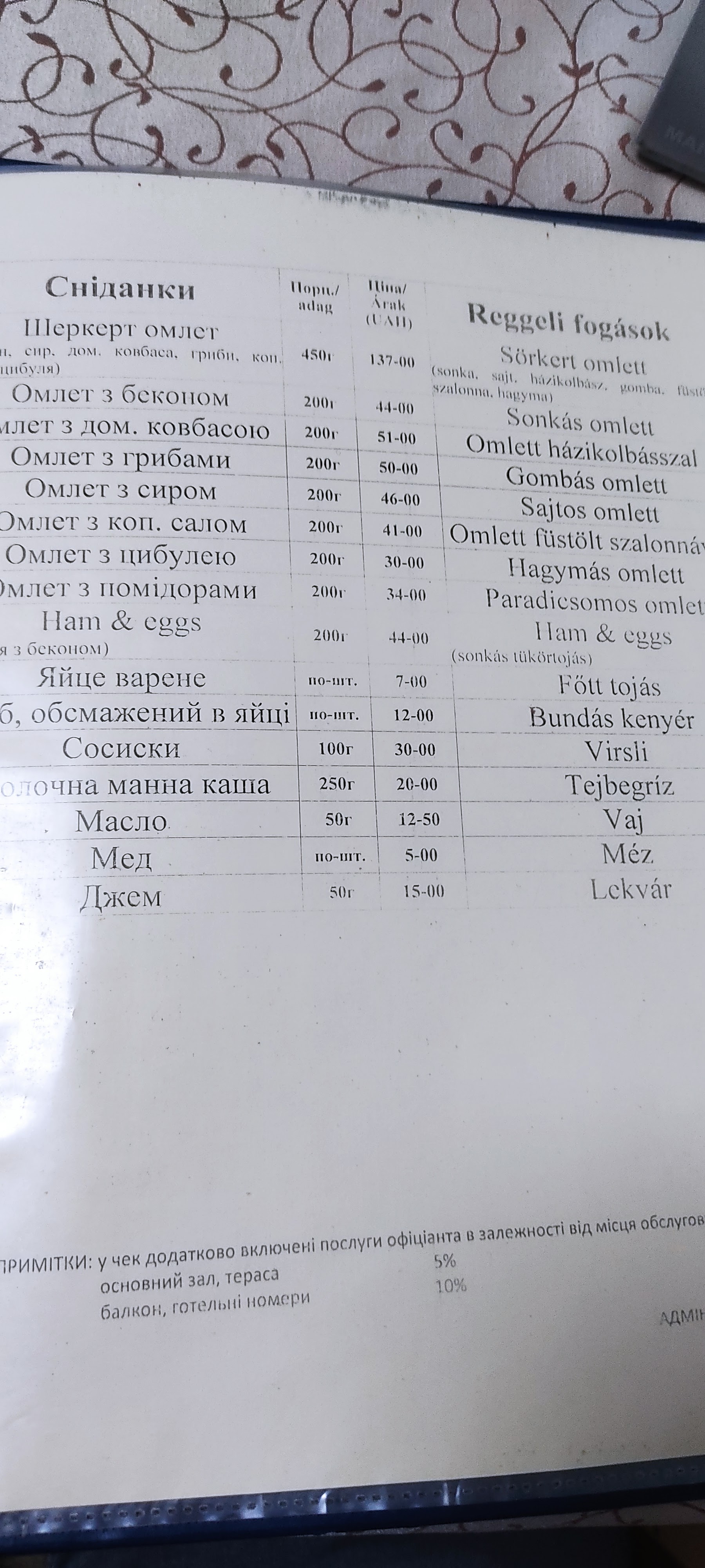 Restaurant Sherkert menu 12