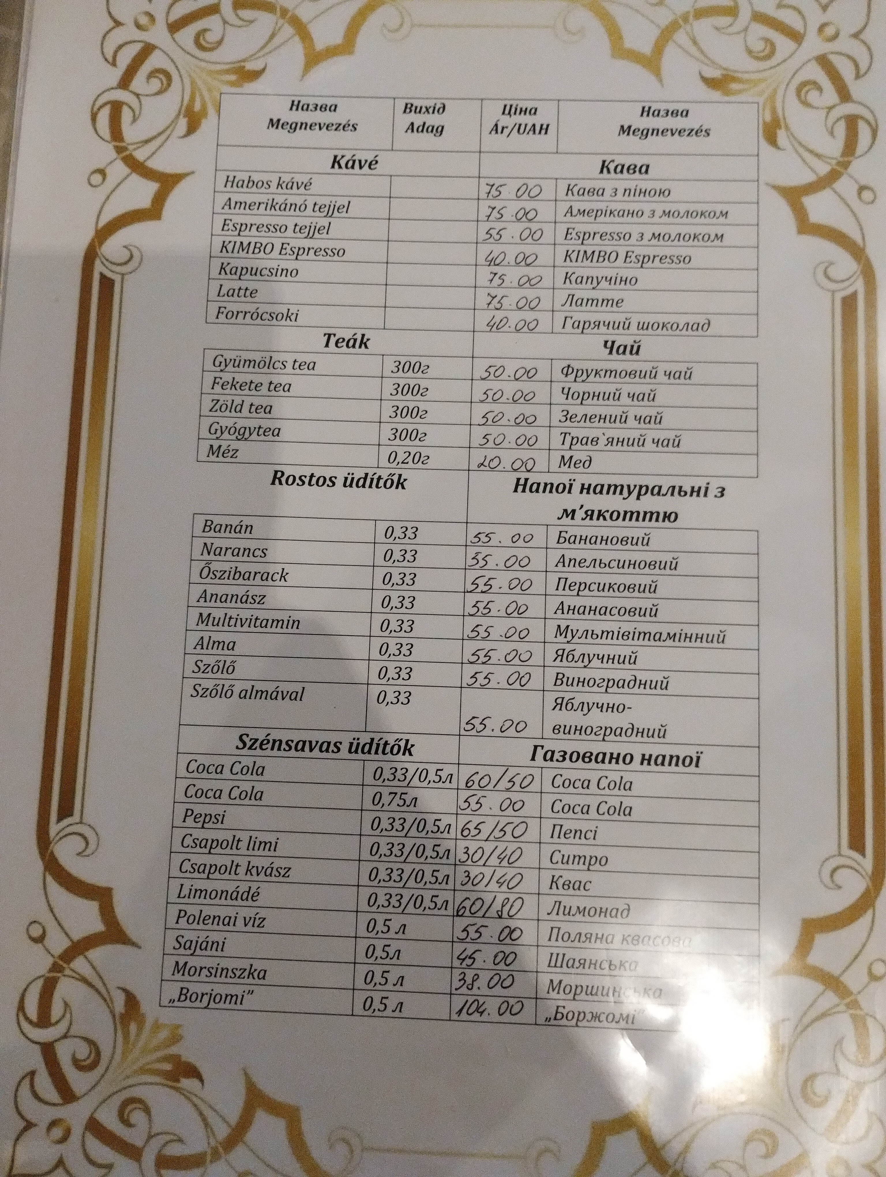Family menu 1