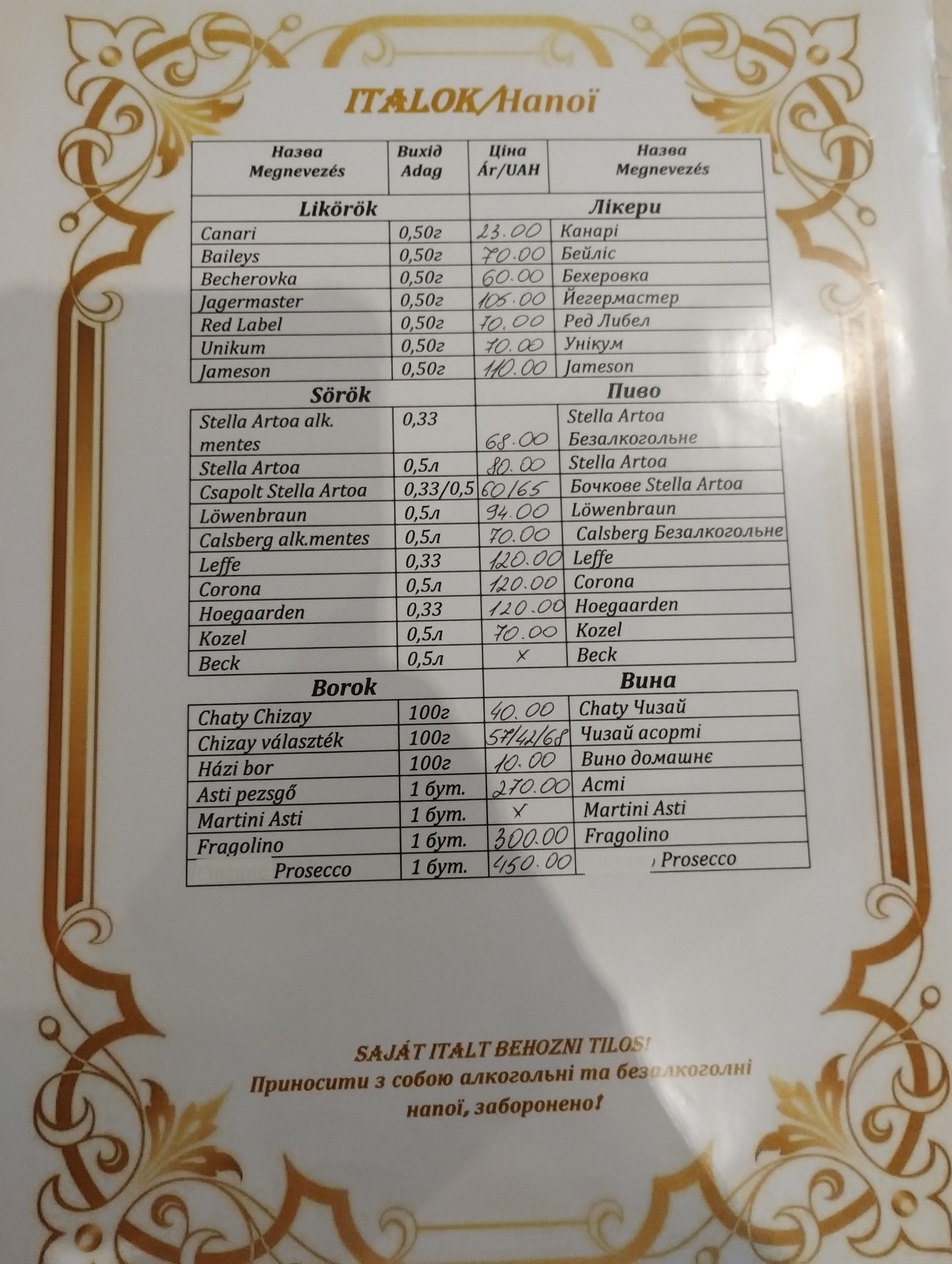 Family menu 2