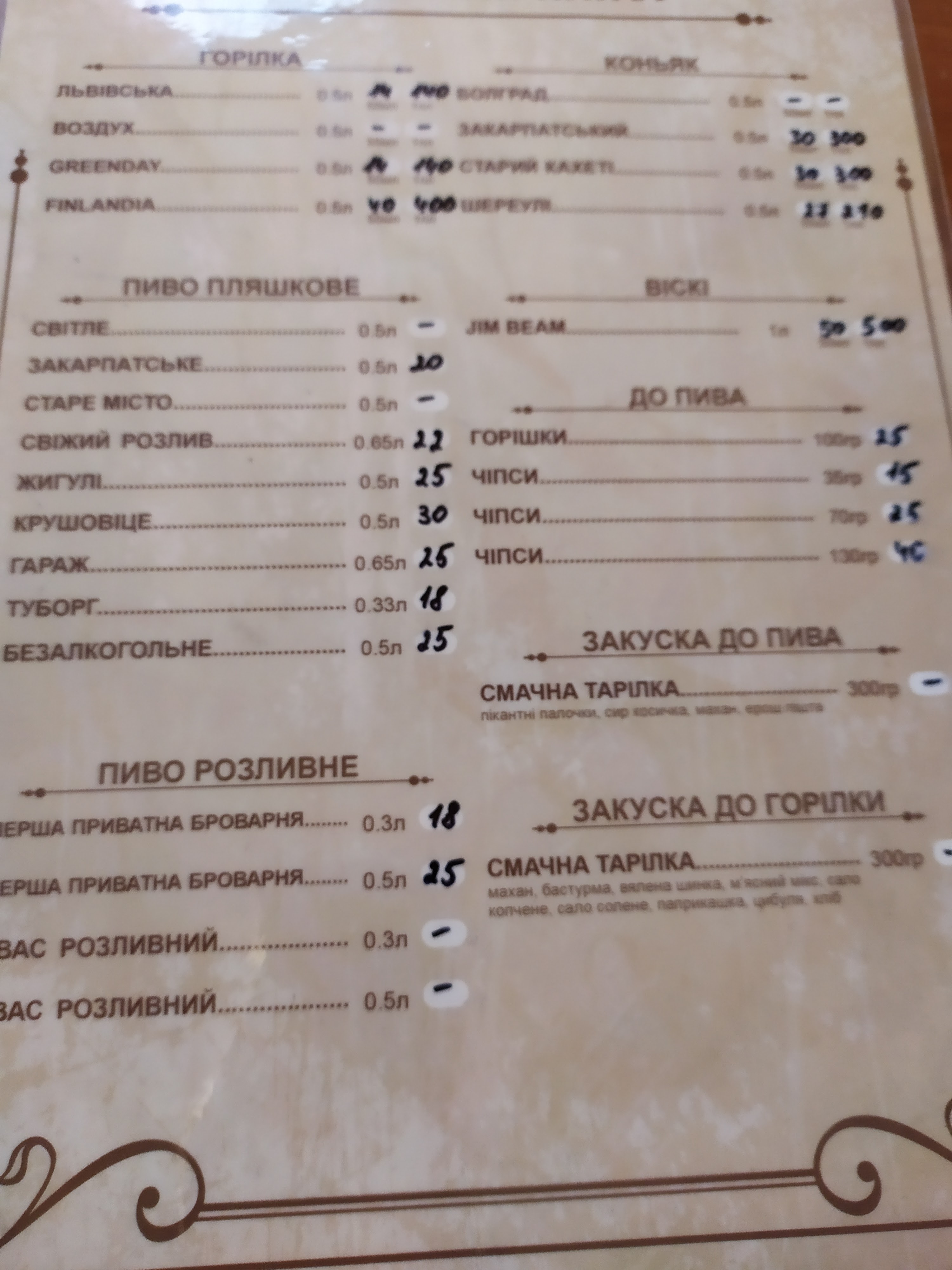 Veronessi menu 5