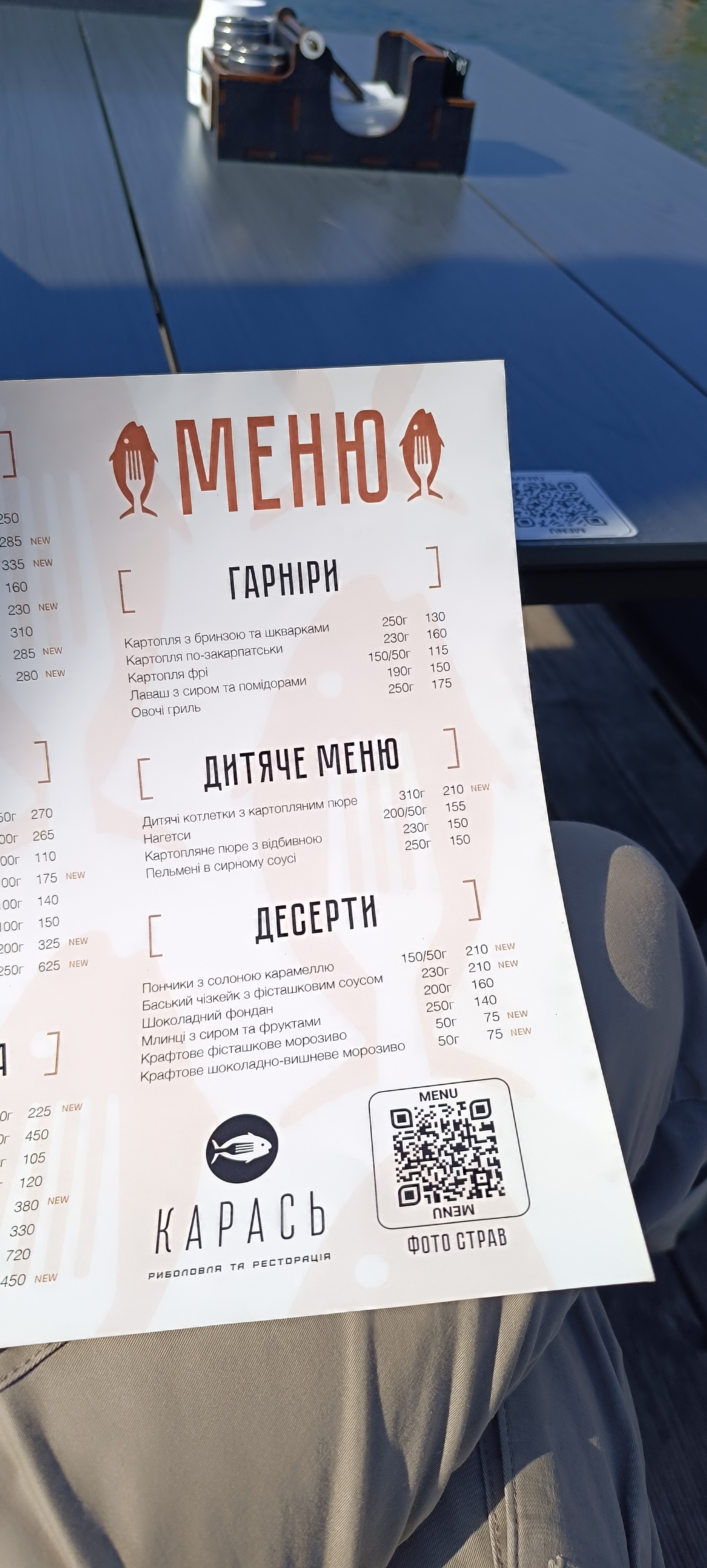 Karasʹ Rybolovlya Ta Restoratsiya menu 5