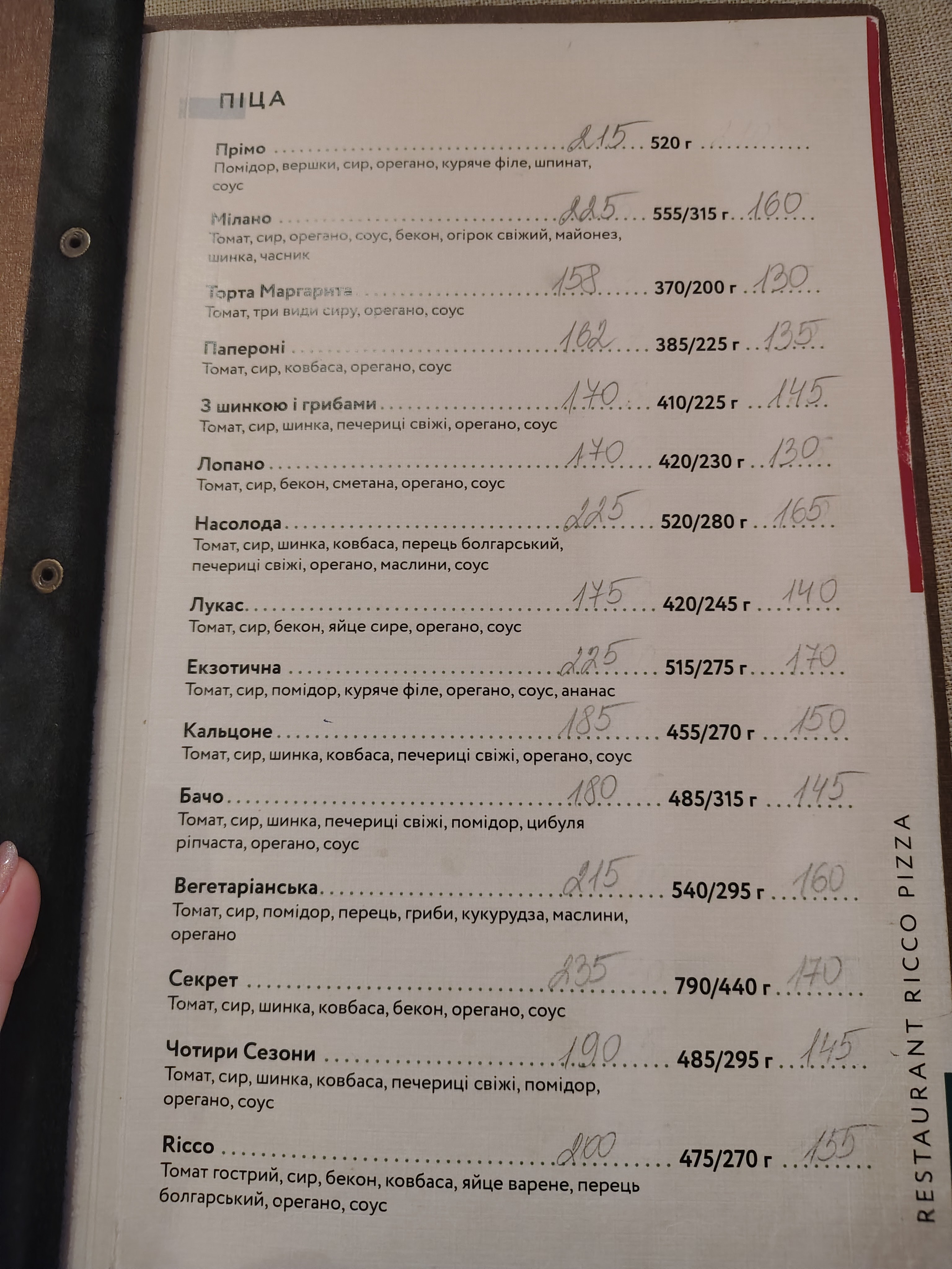 Ricco Pizza menu 1