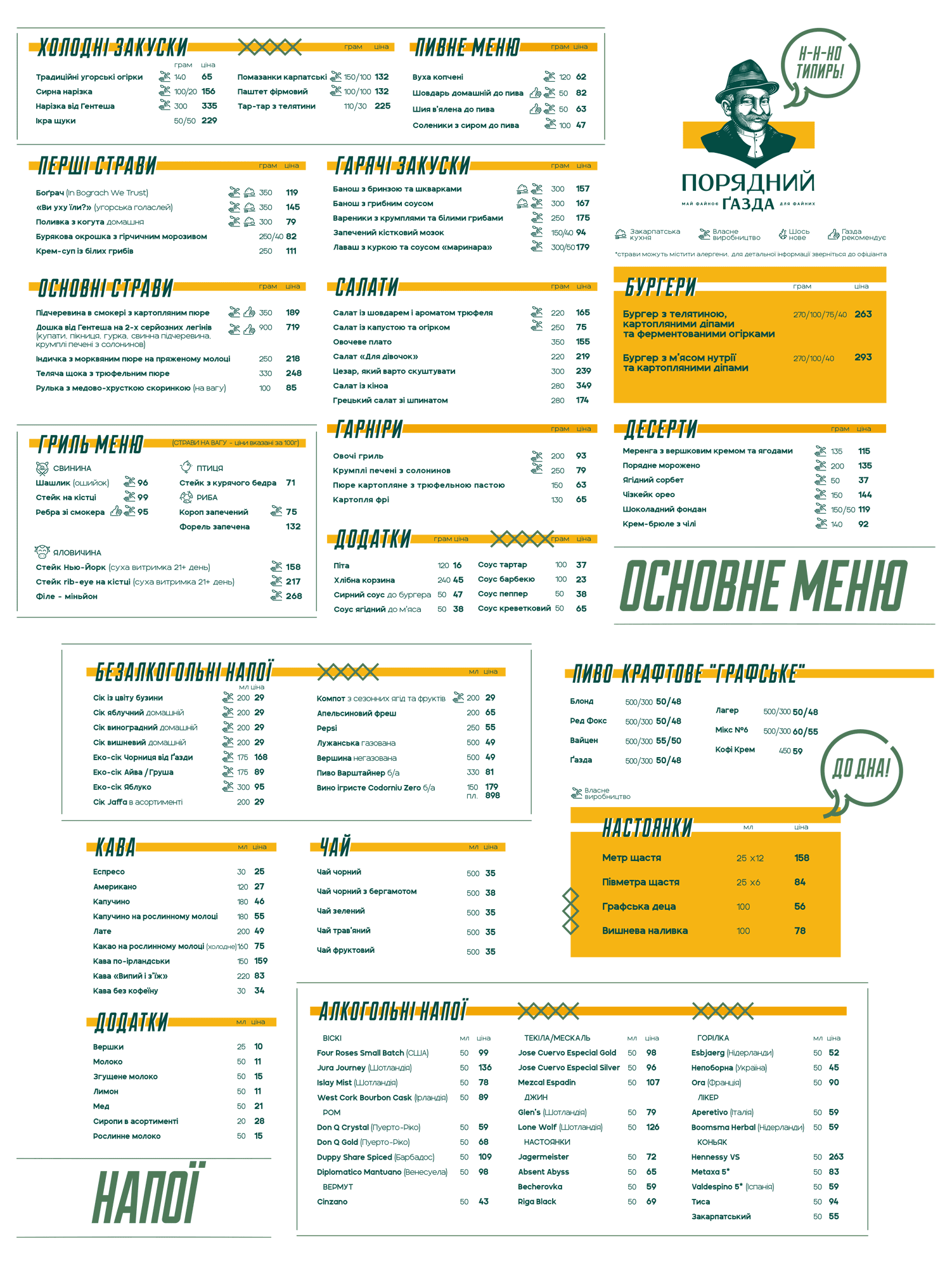 Порядний Ґазда menu 10