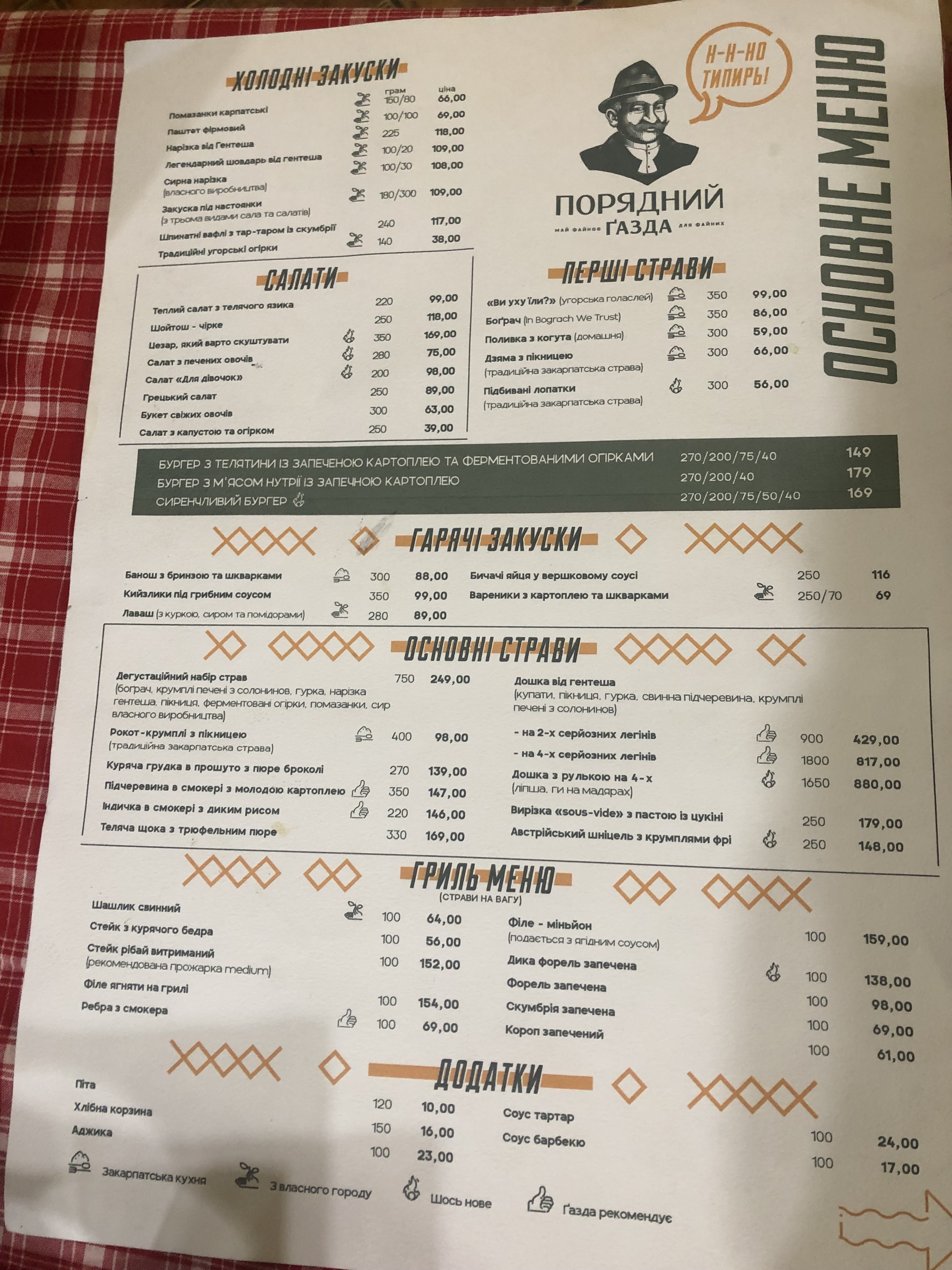 Порядний Ґазда menu 12