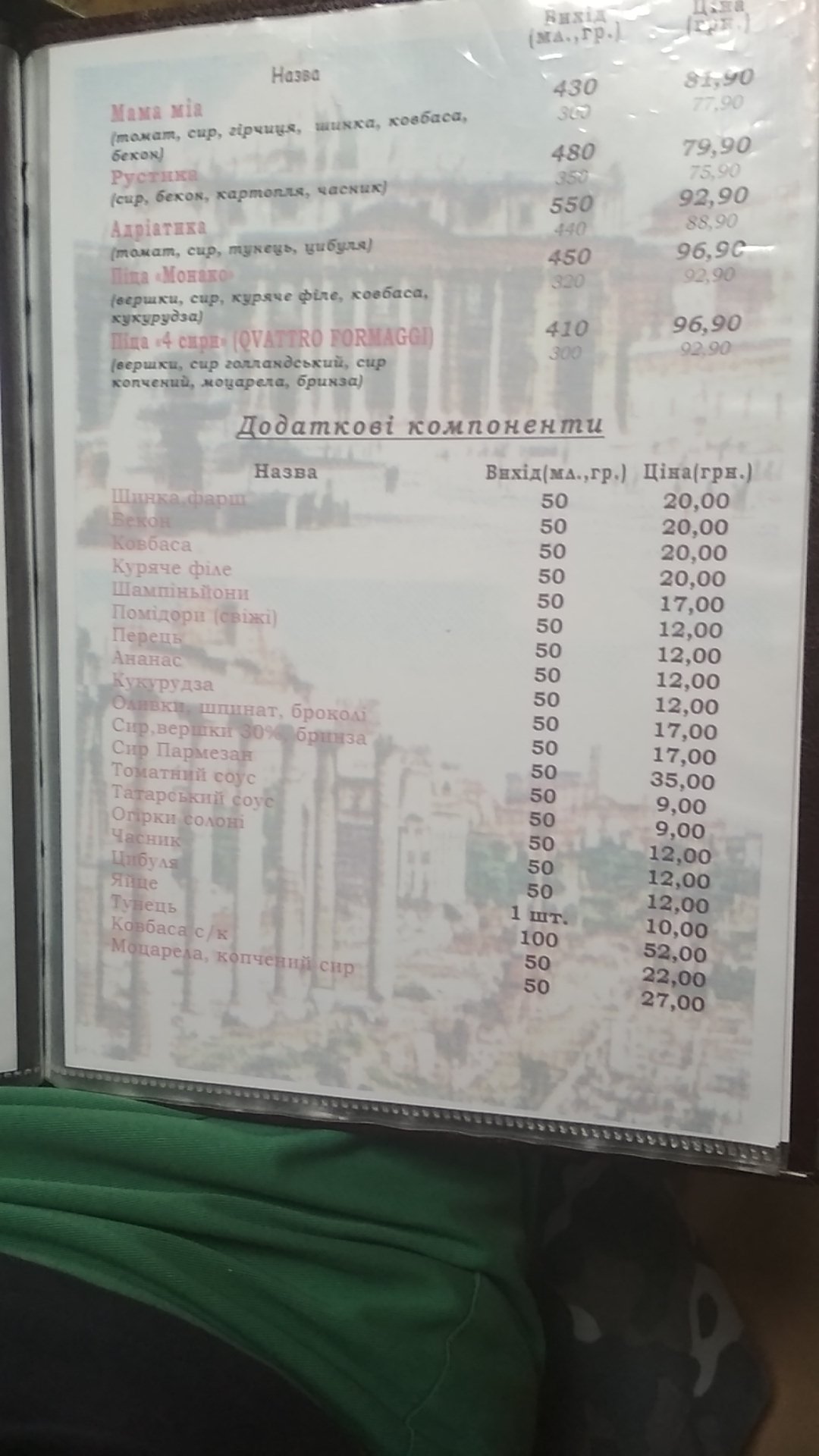 Kolizey menu 4