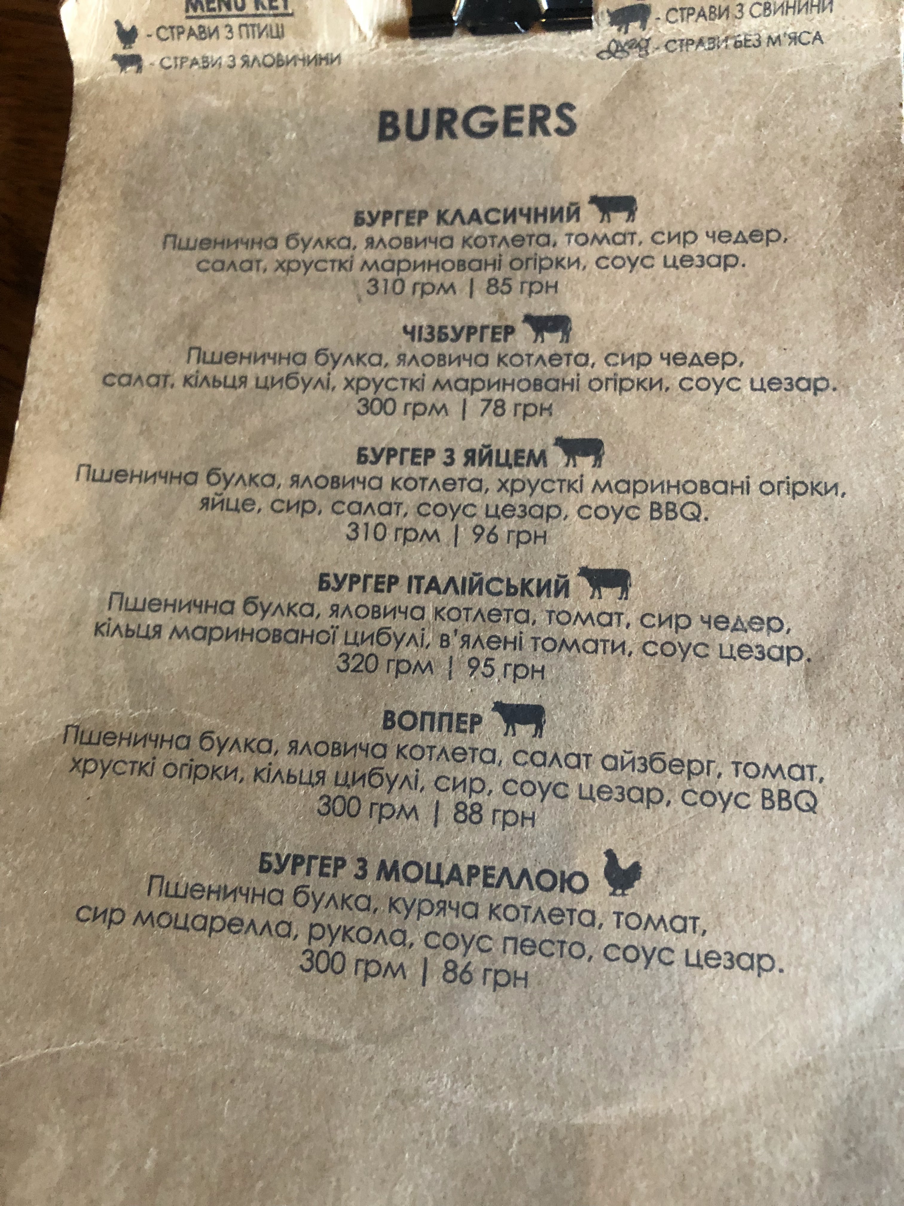 One Space menu 1