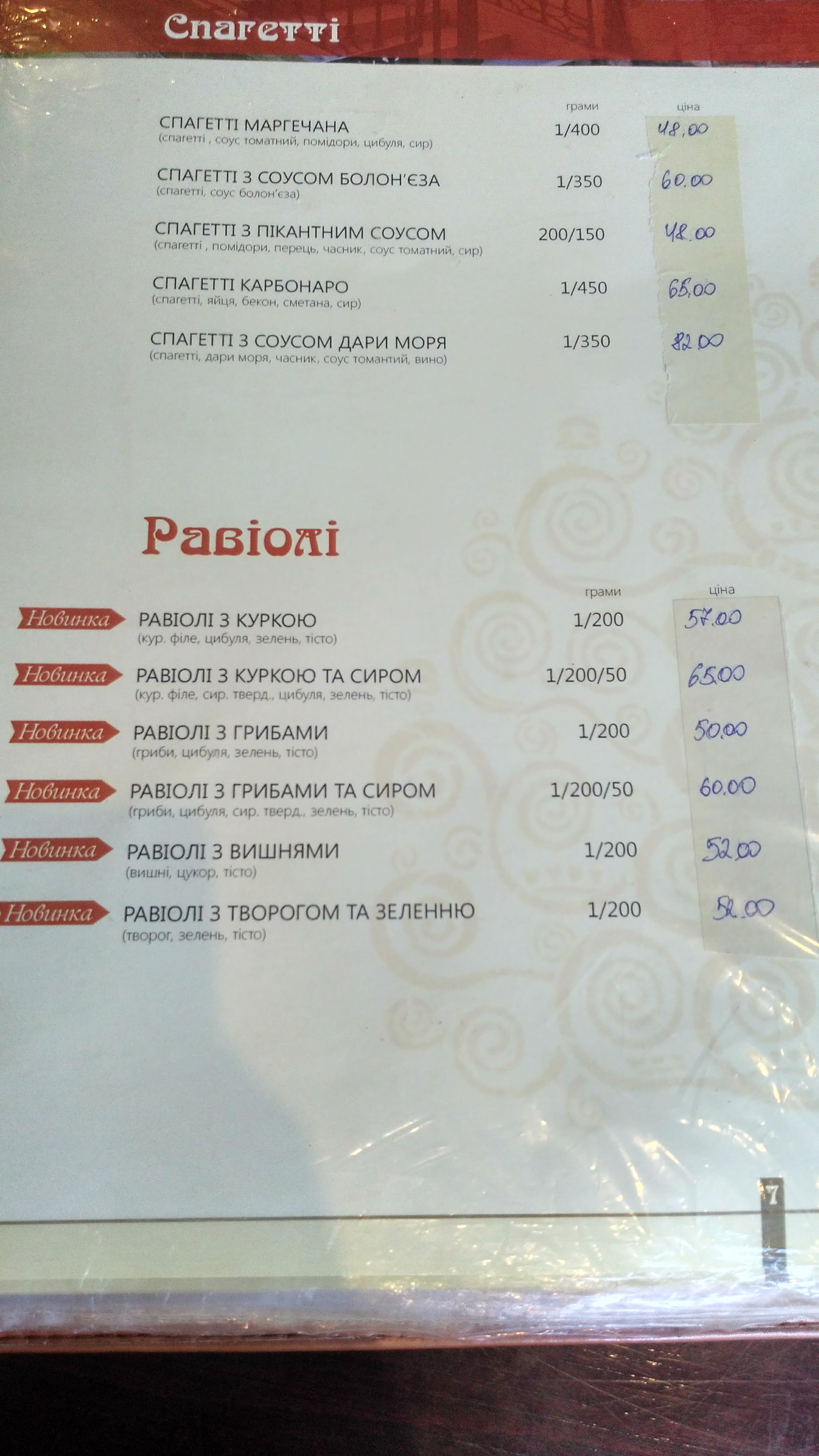 Perfetto menu 7