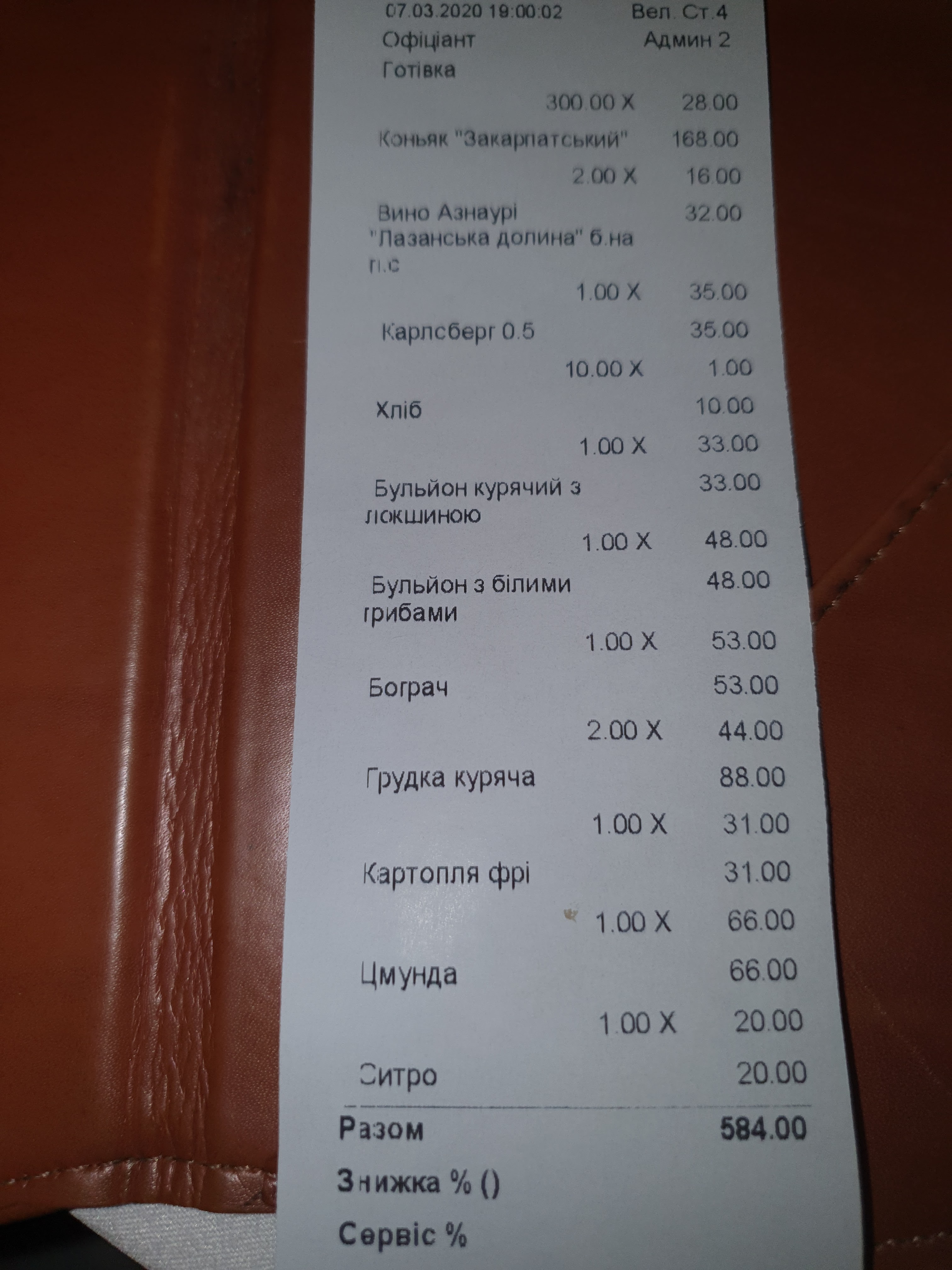 Astoria Restaurant menu 1