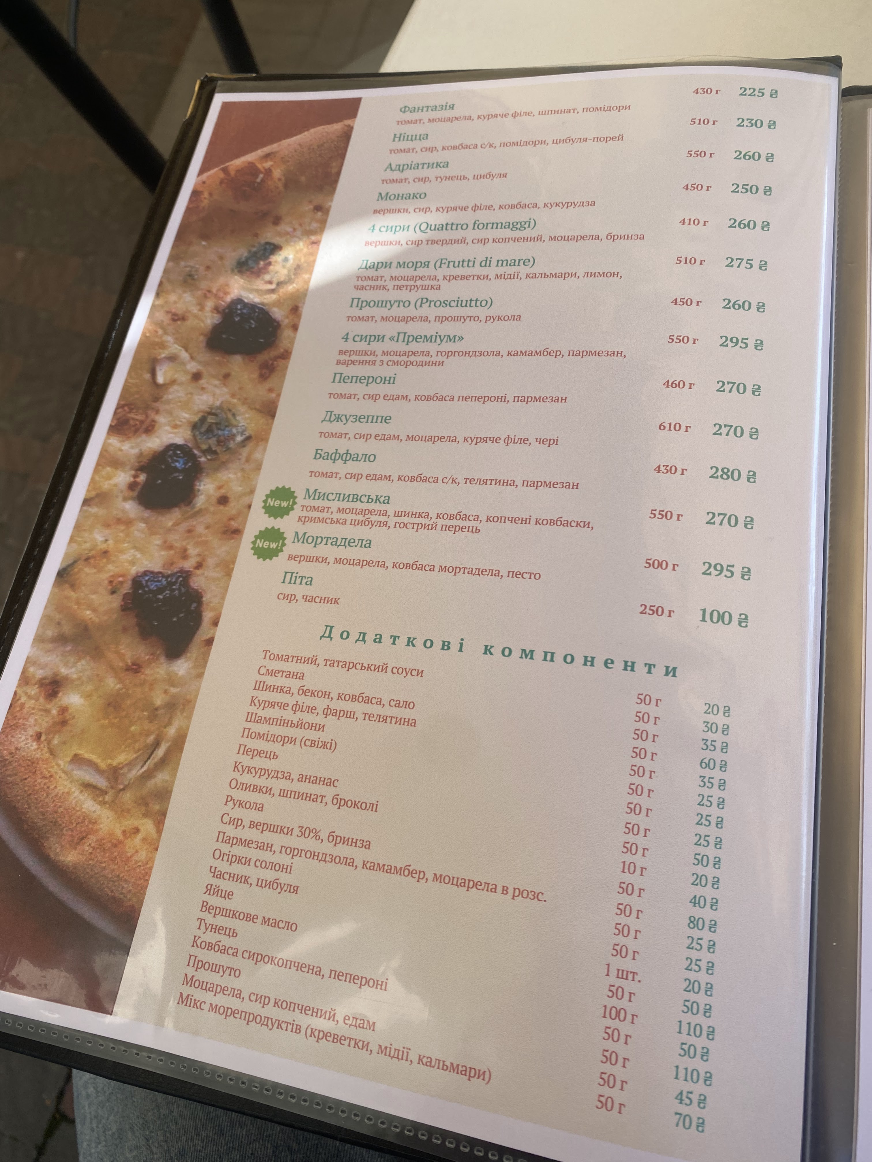 "Kolizey" Kapushansʹka menu 3