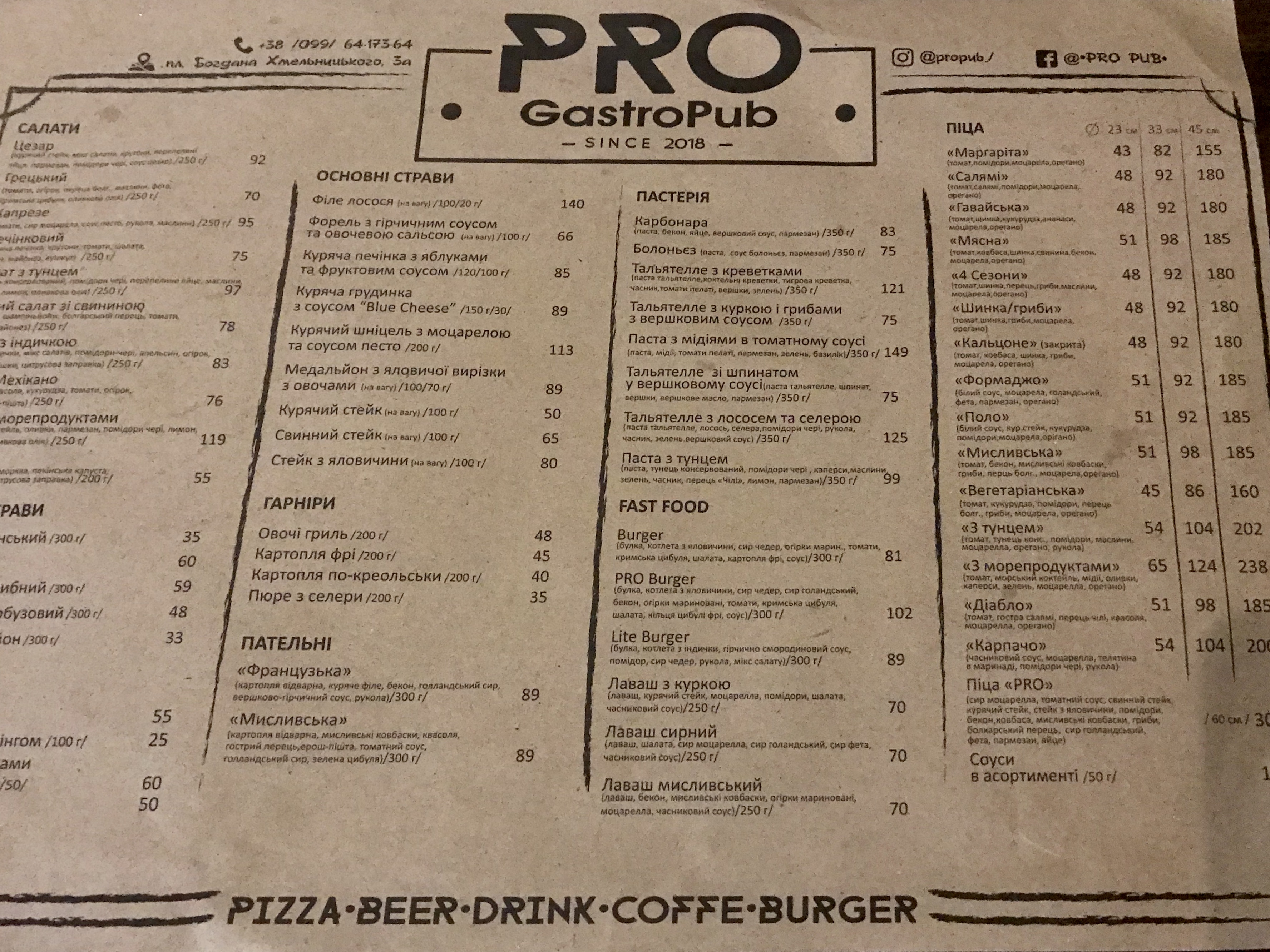PRO GastroPub. menu 6