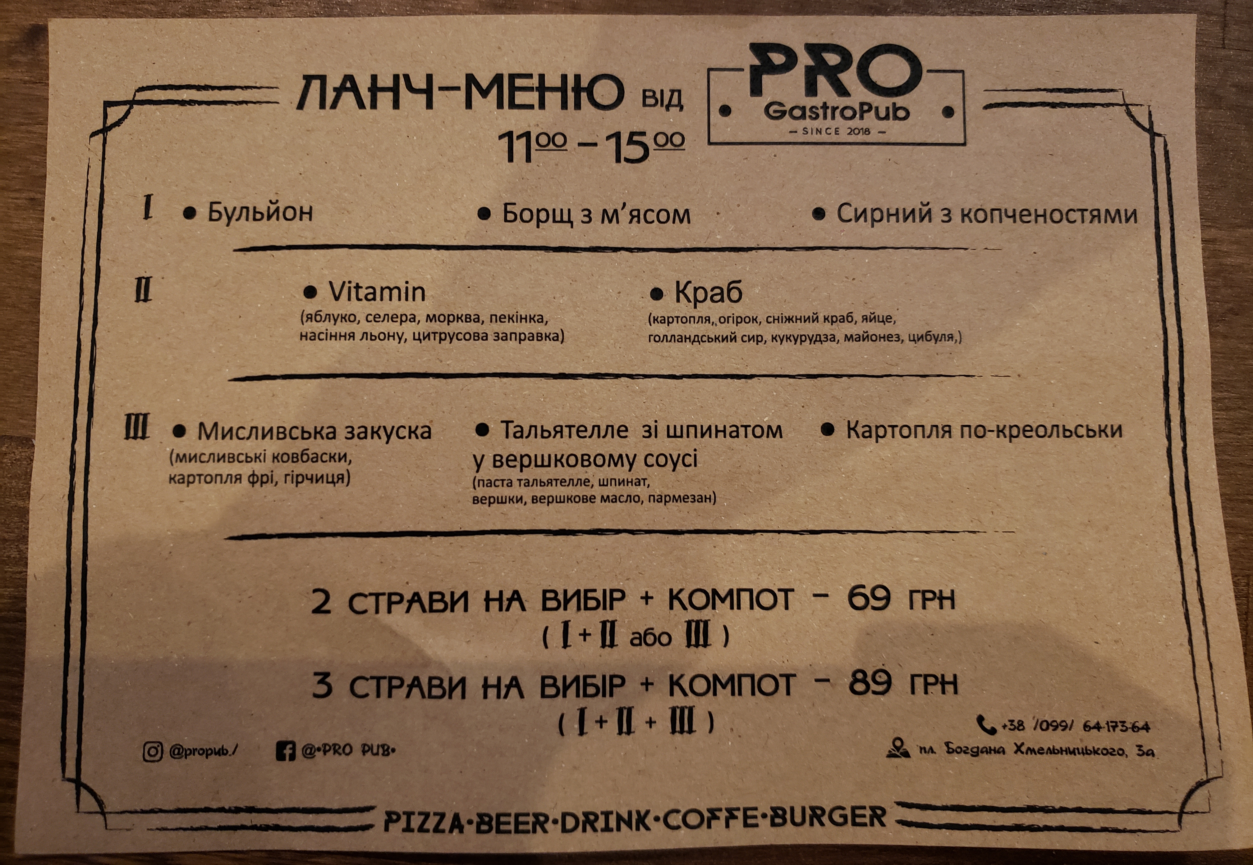 PRO GastroPub. menu 8