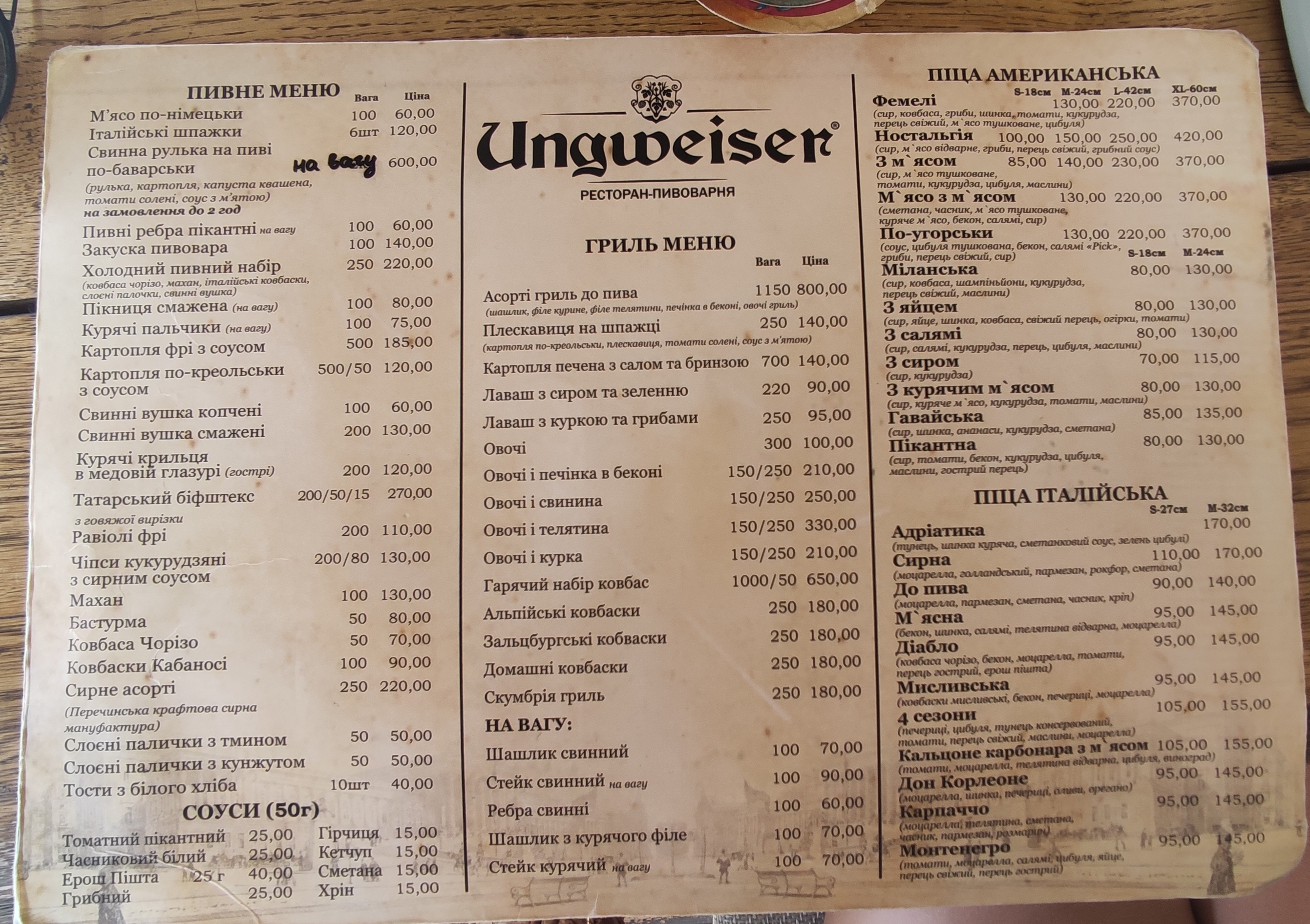 Ungweiser menu 5