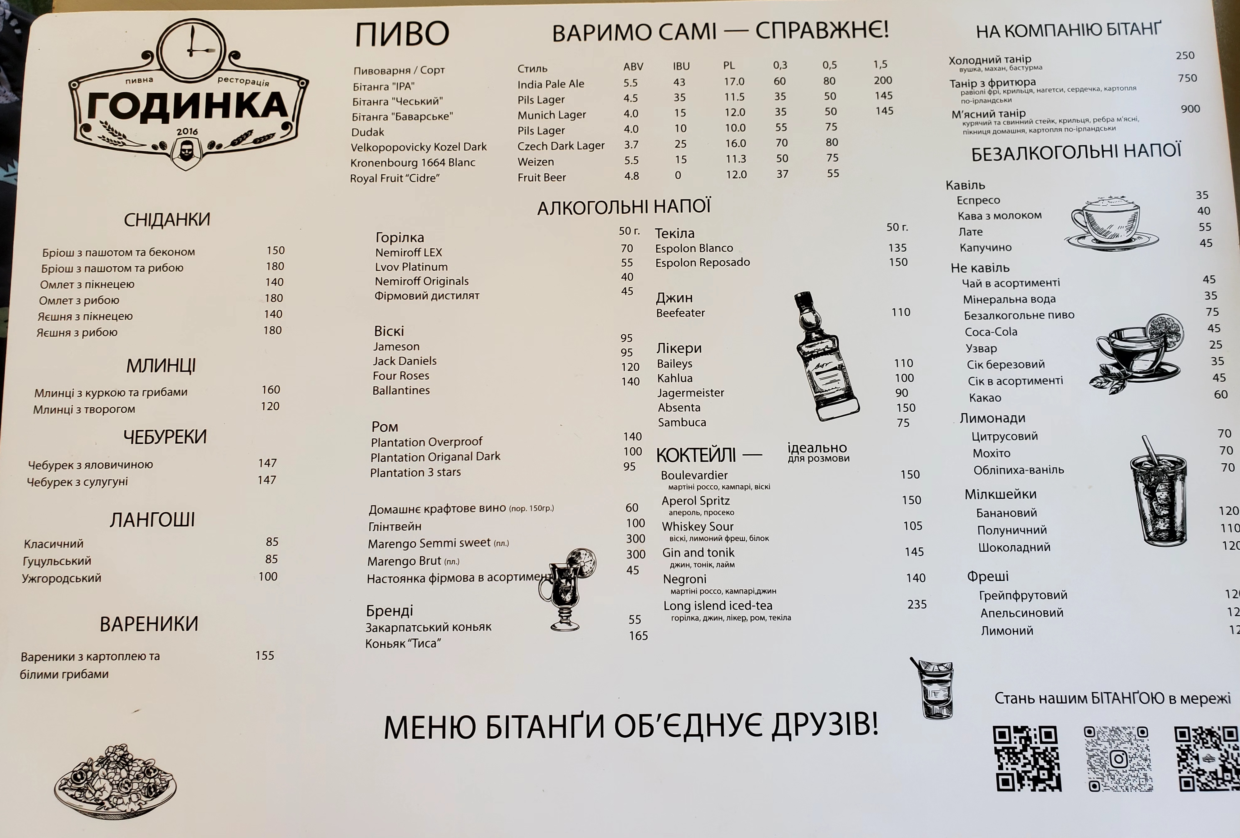 Hodynka menu 2