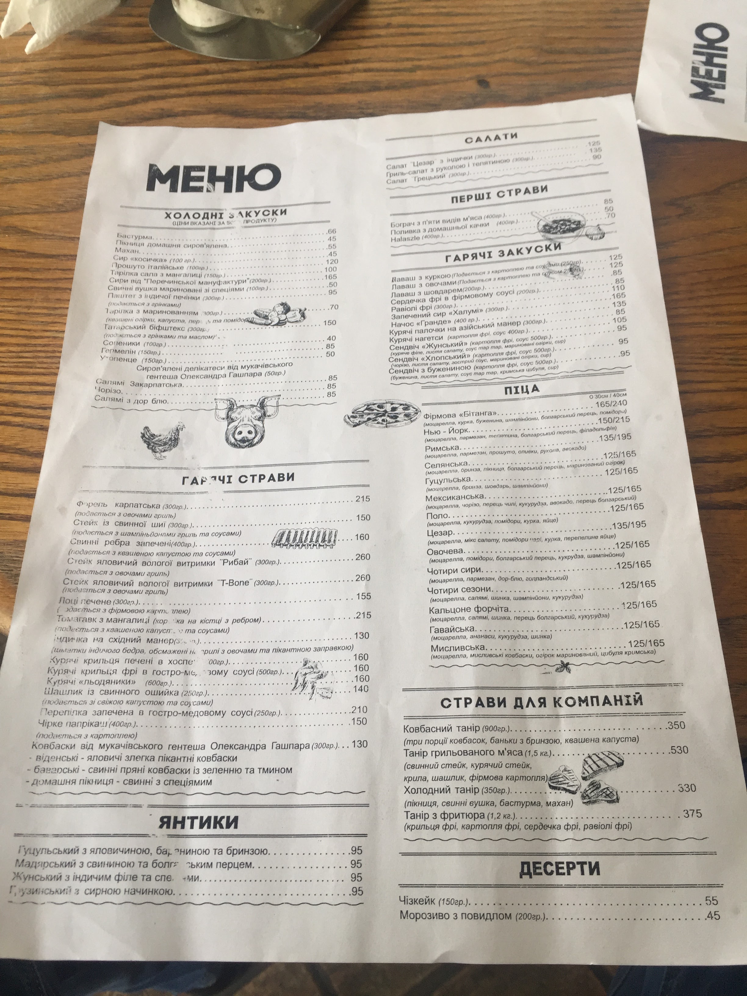 Hodynka menu 8