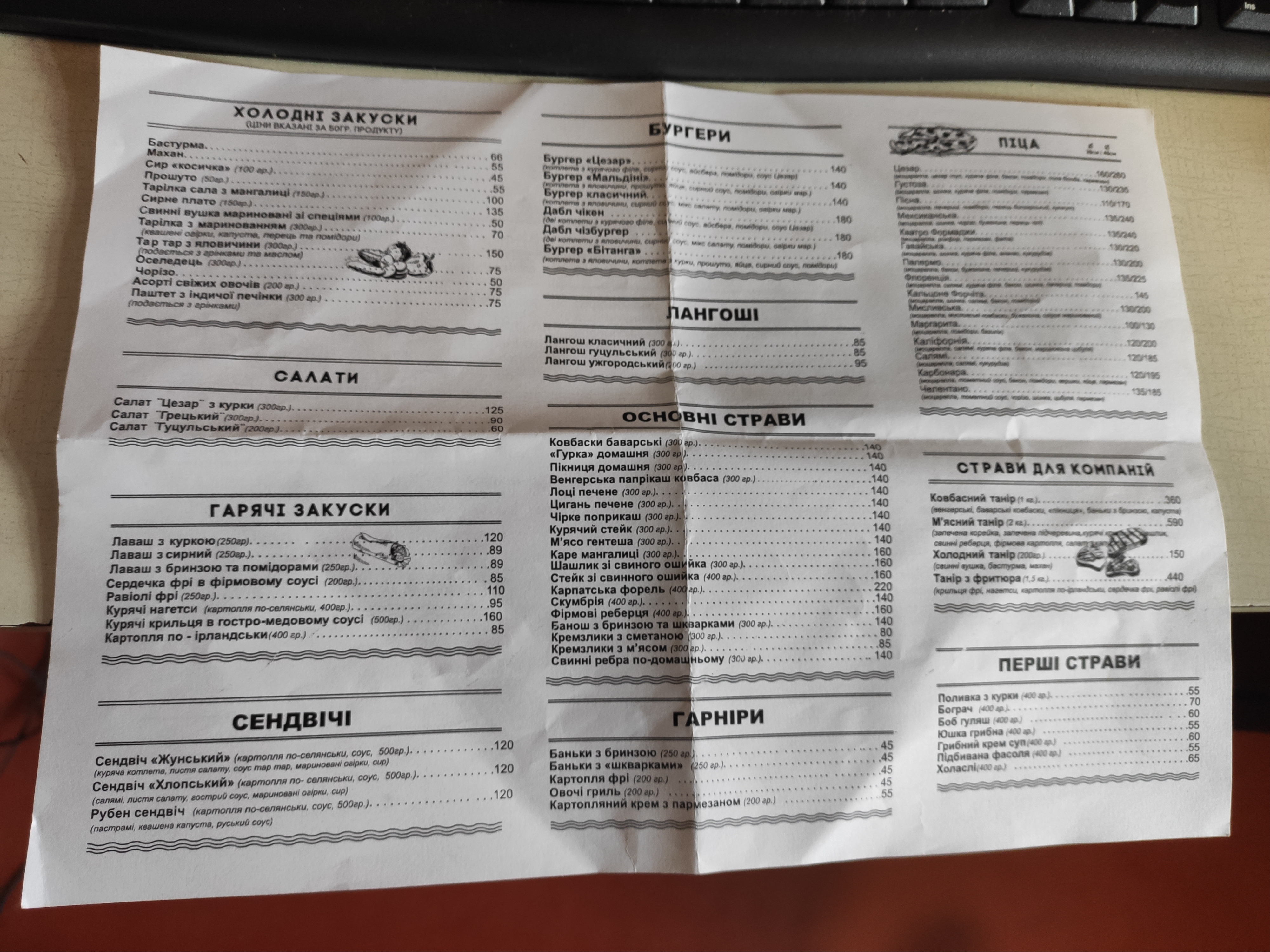 Hodynka menu 9
