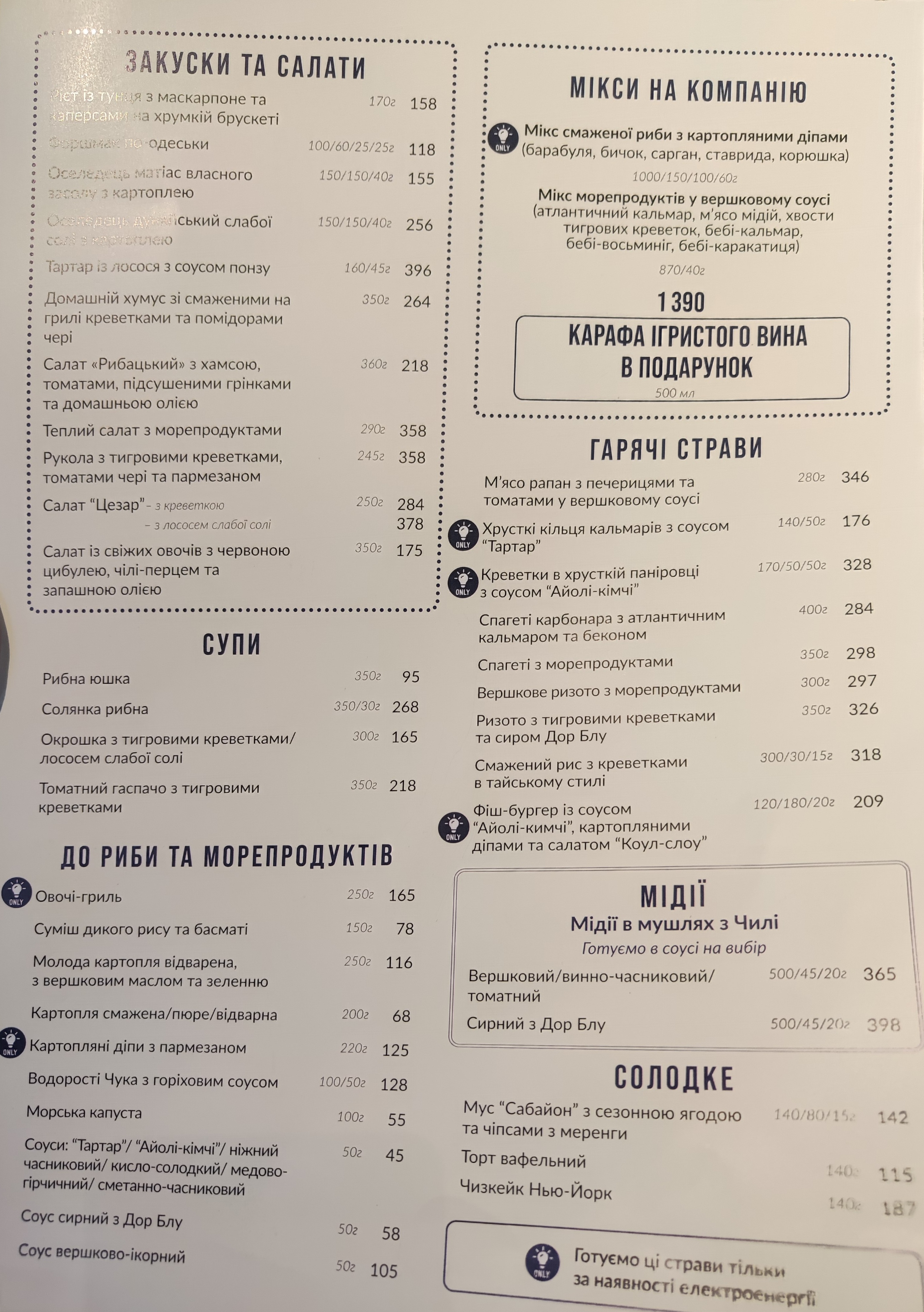 Чорноморка menu 1