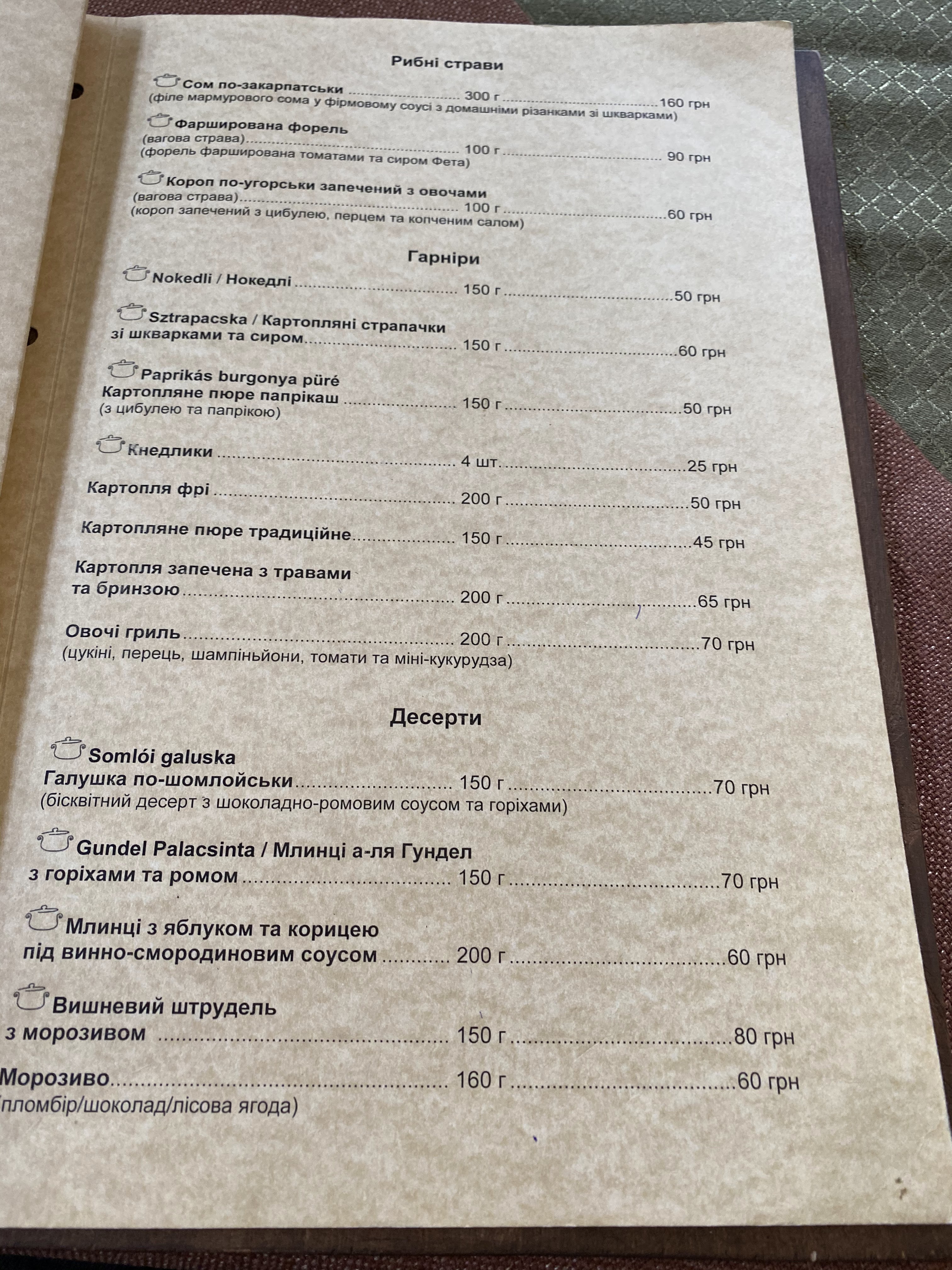 Австро Угорський Дім / Ресторан Угорський Двір menu 6