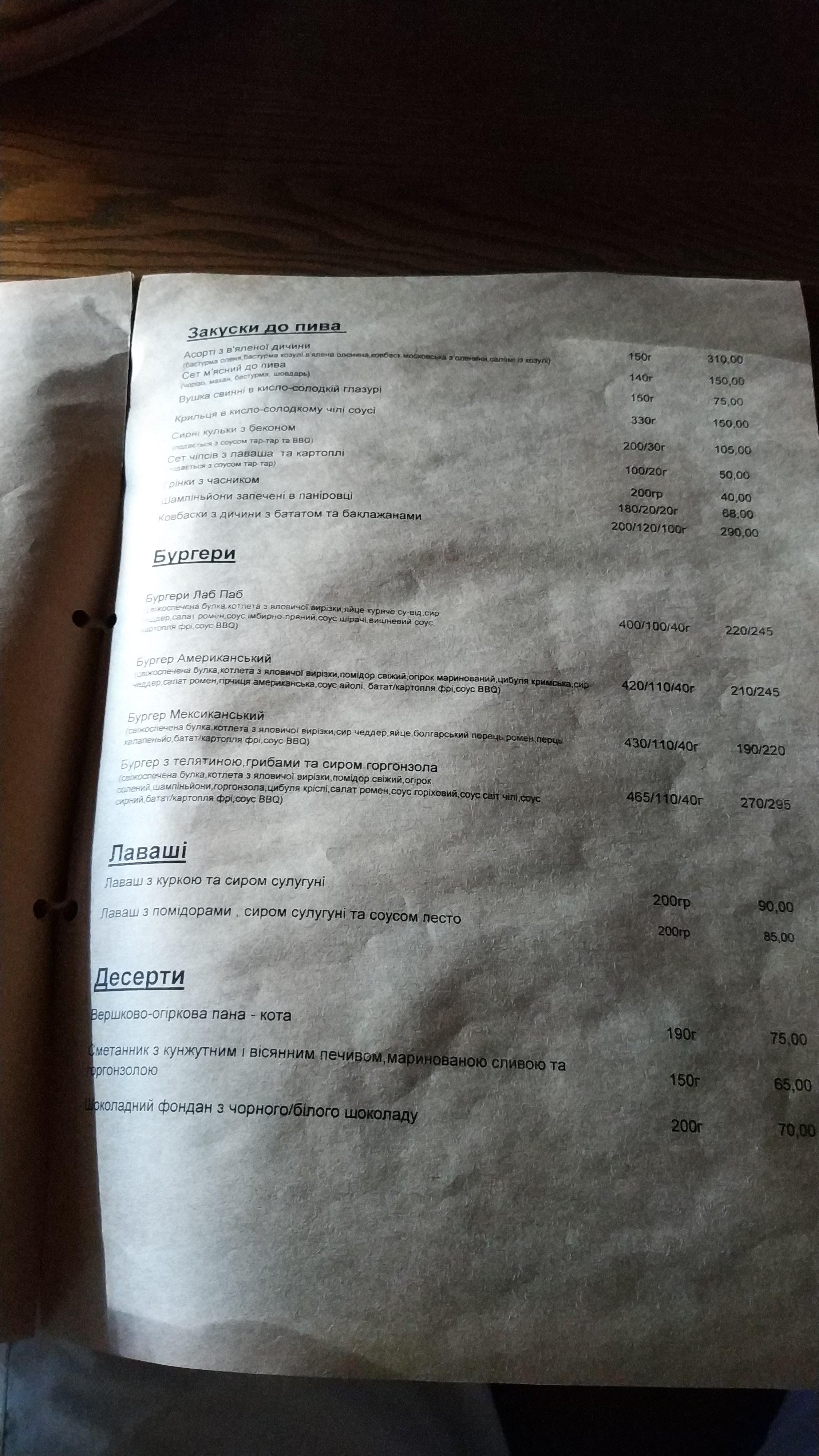Lab Pub menu 11
