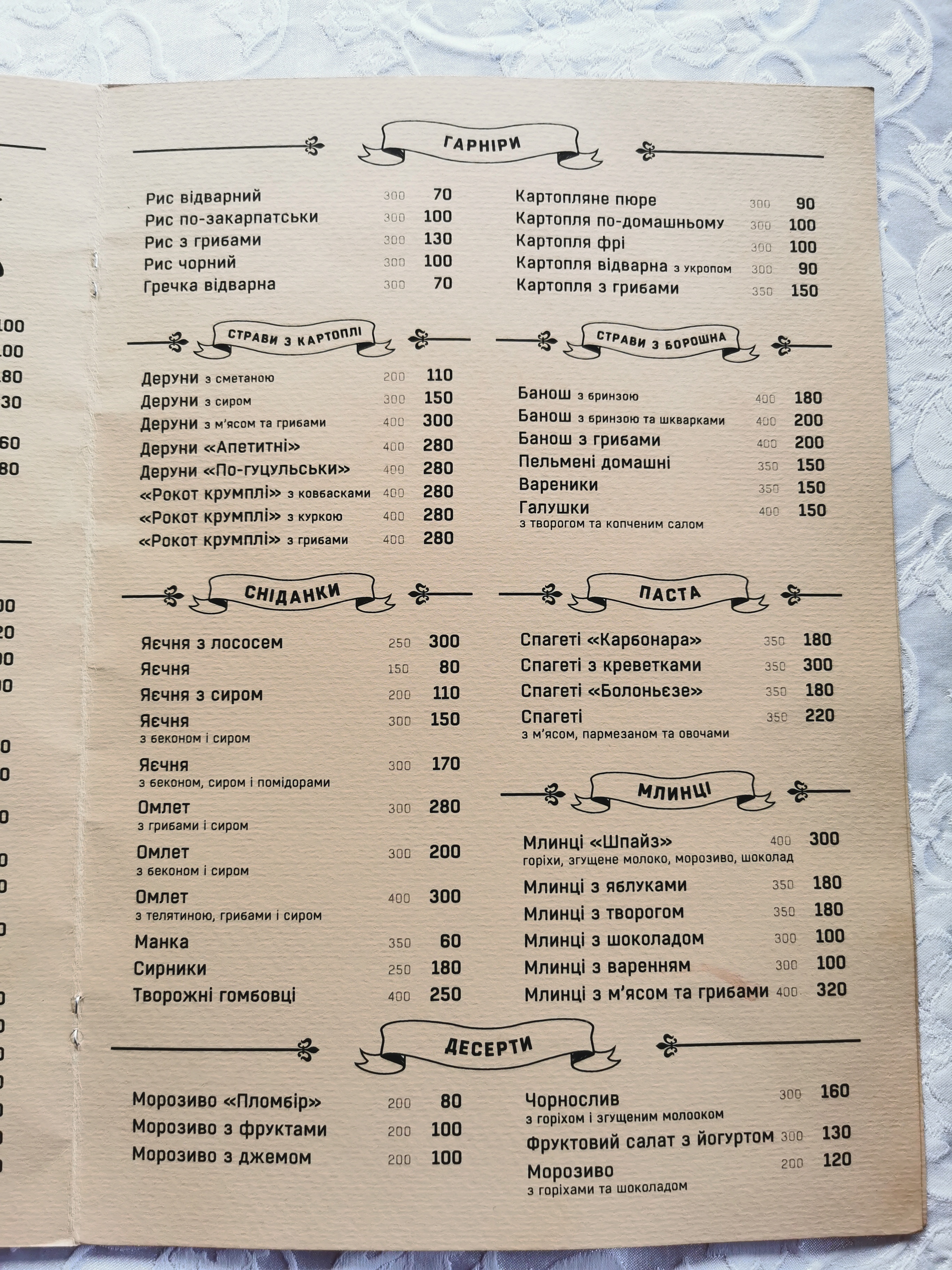 Shpayz menu 2
