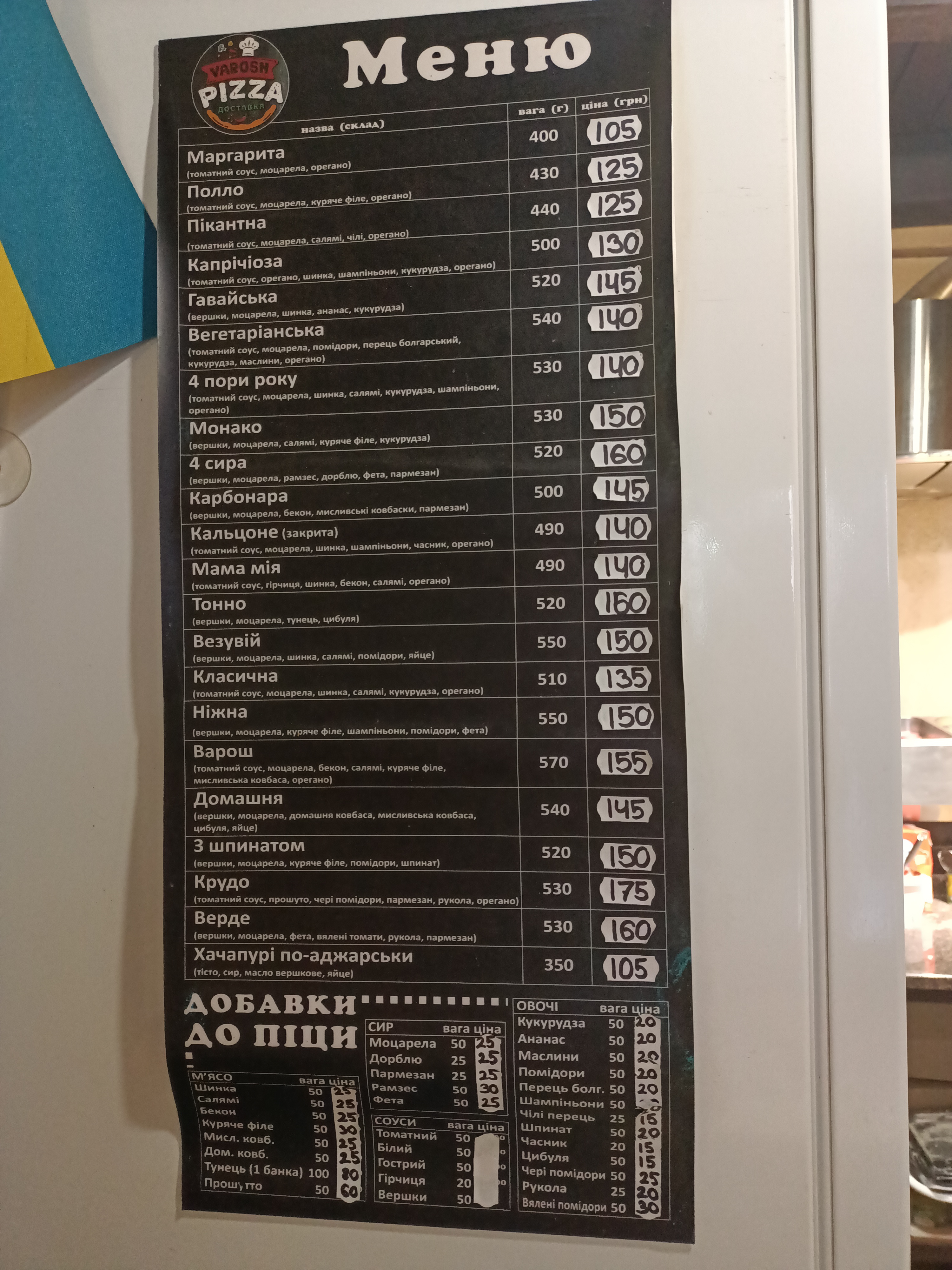VAROSH PIZZA / Mukachevo menu 2
