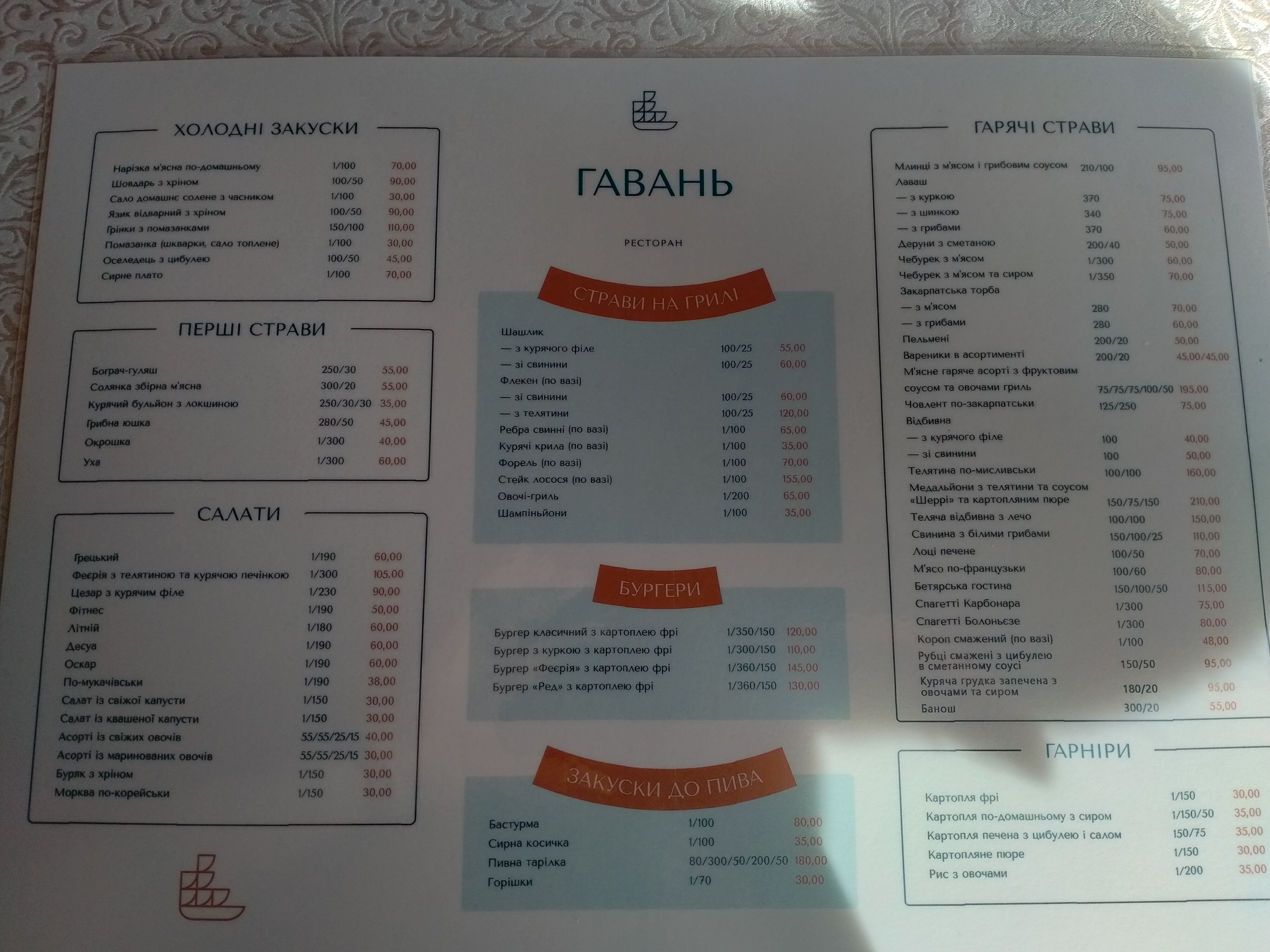 Havanʹ menu 7