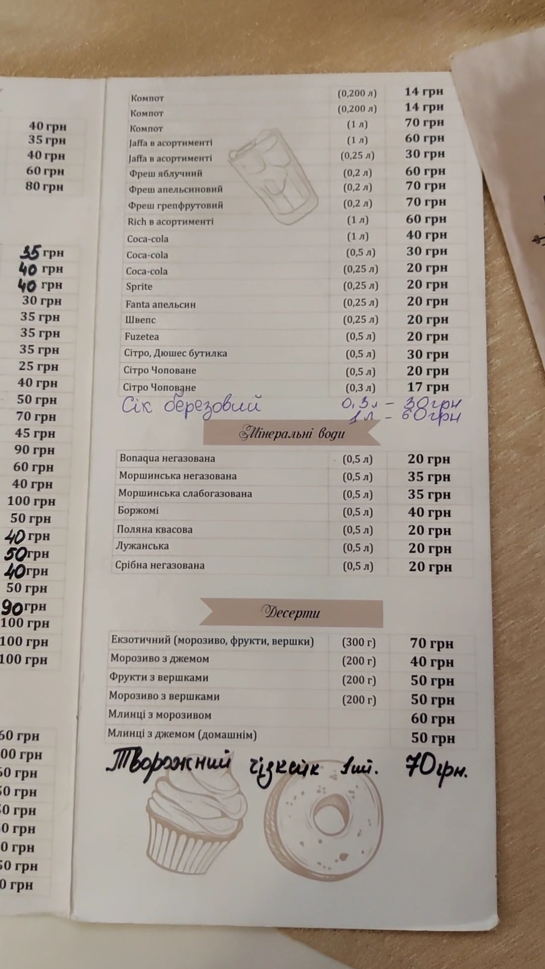 Harvester Caucasian cuisine menu 2