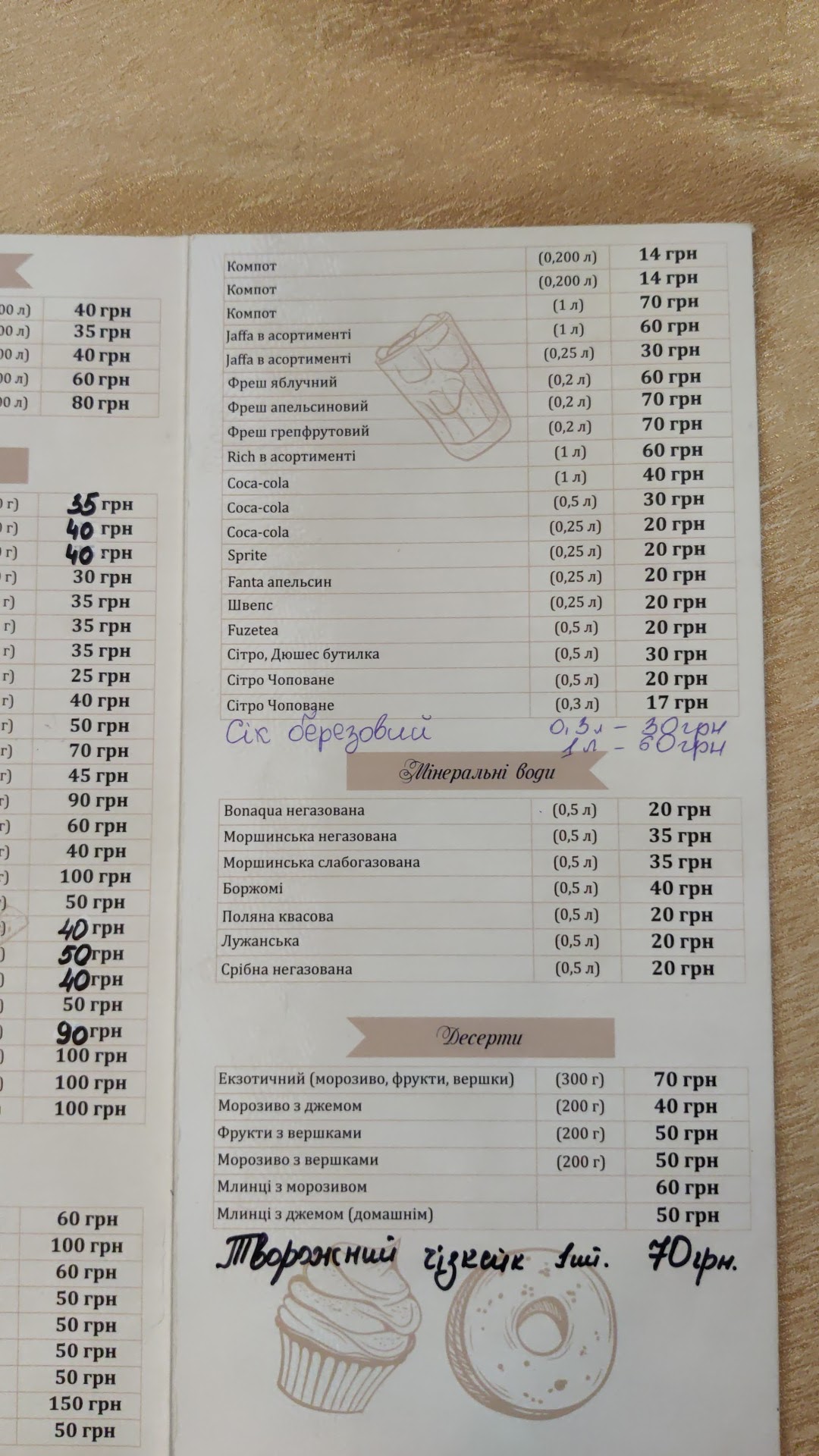 Harvester Caucasian cuisine menu 8