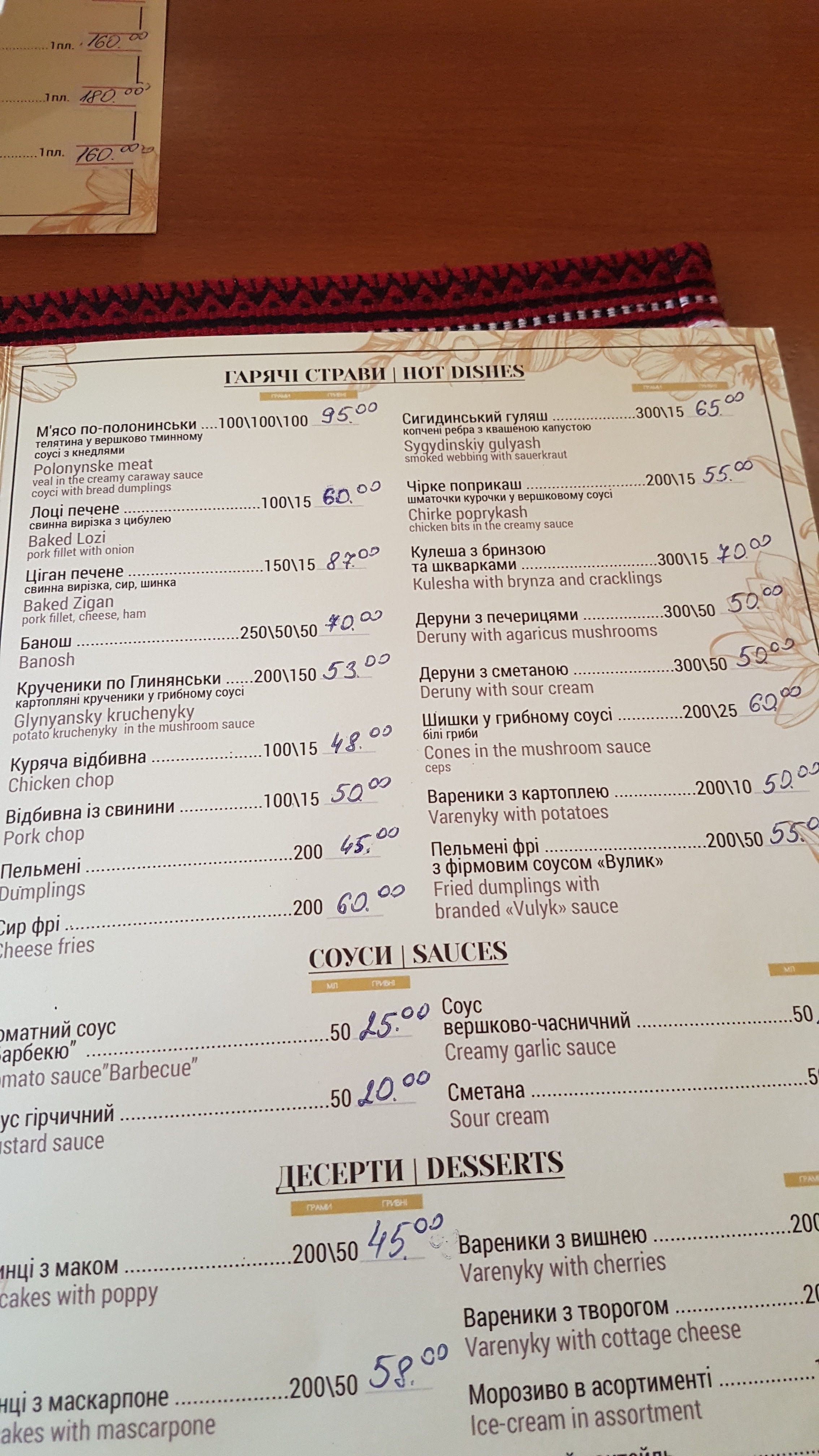 Restoran Vulyk menu 11