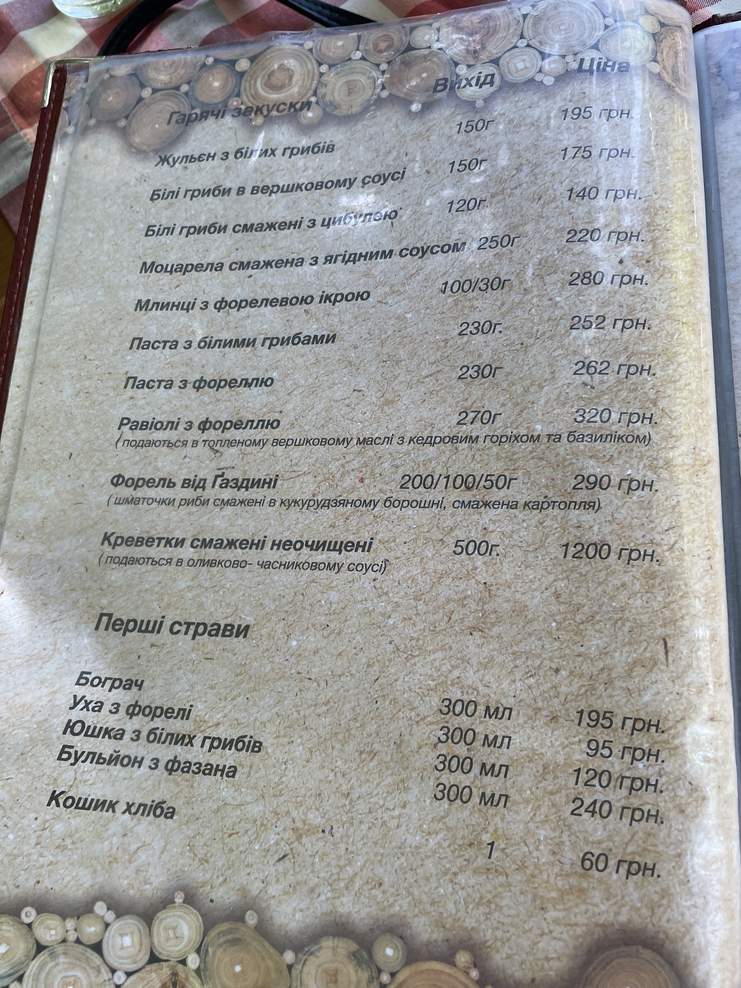 Koliba над Потоком menu 7