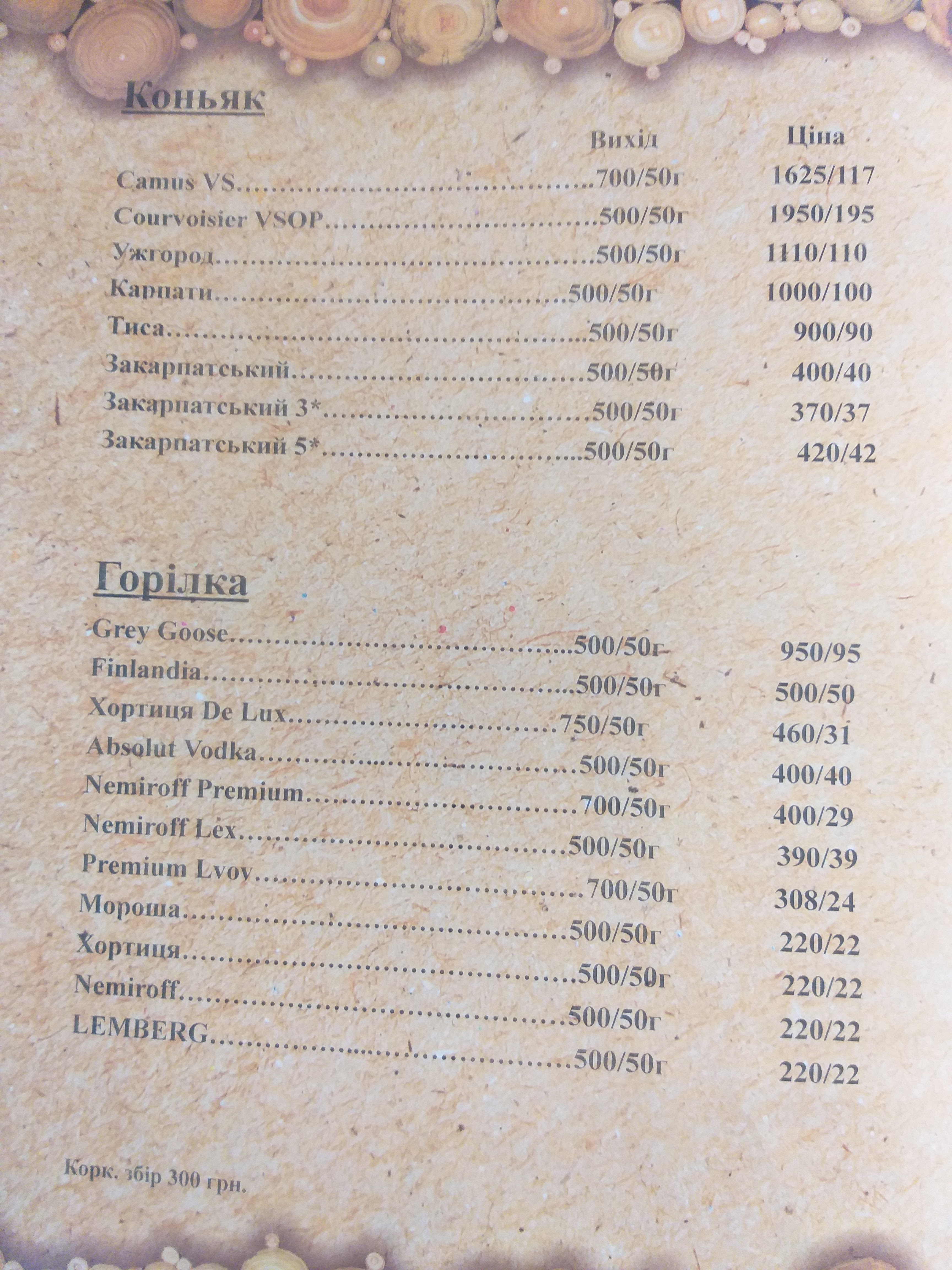 Koliba над Потоком menu 8