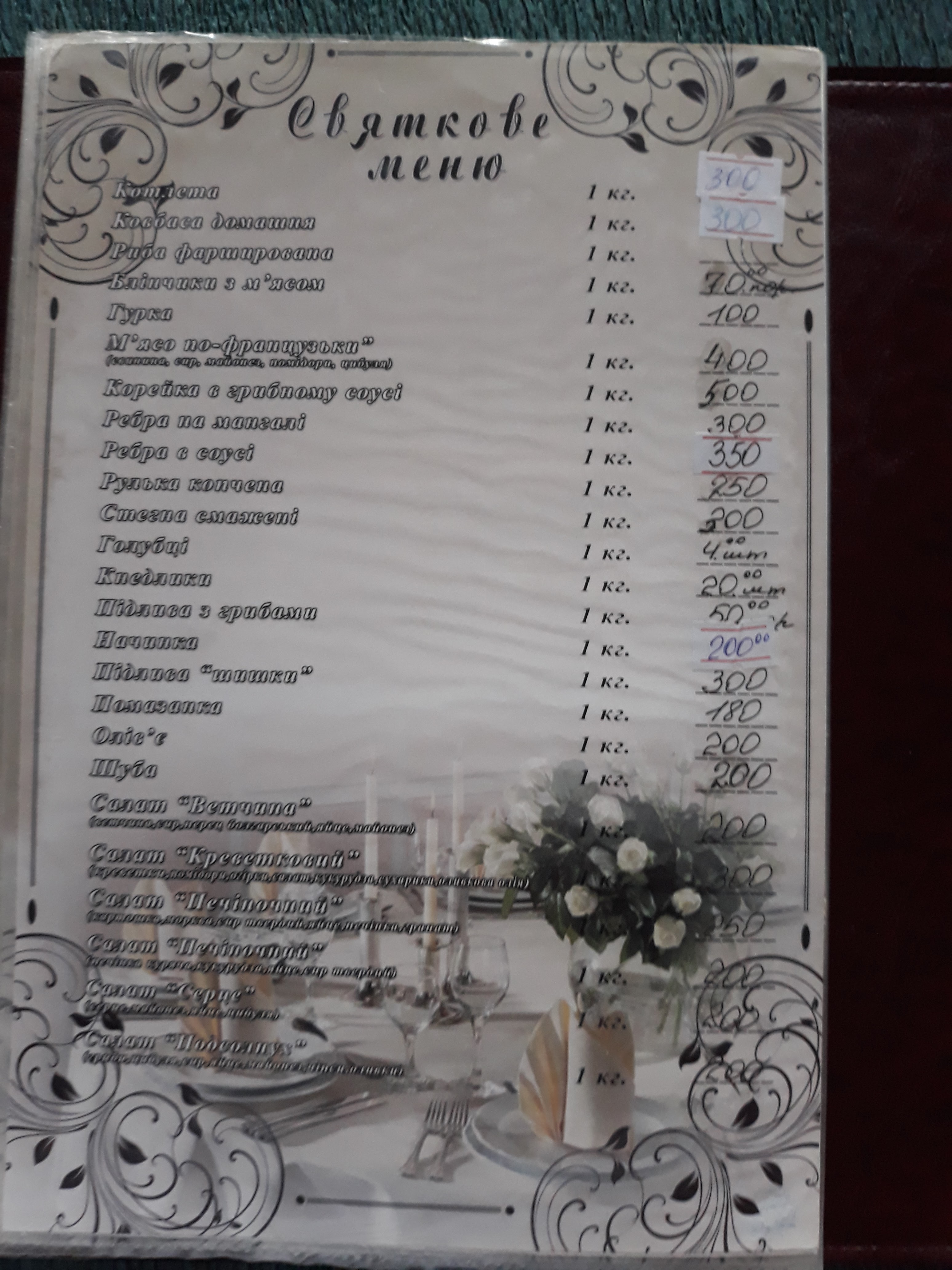 Мараморош menu 2