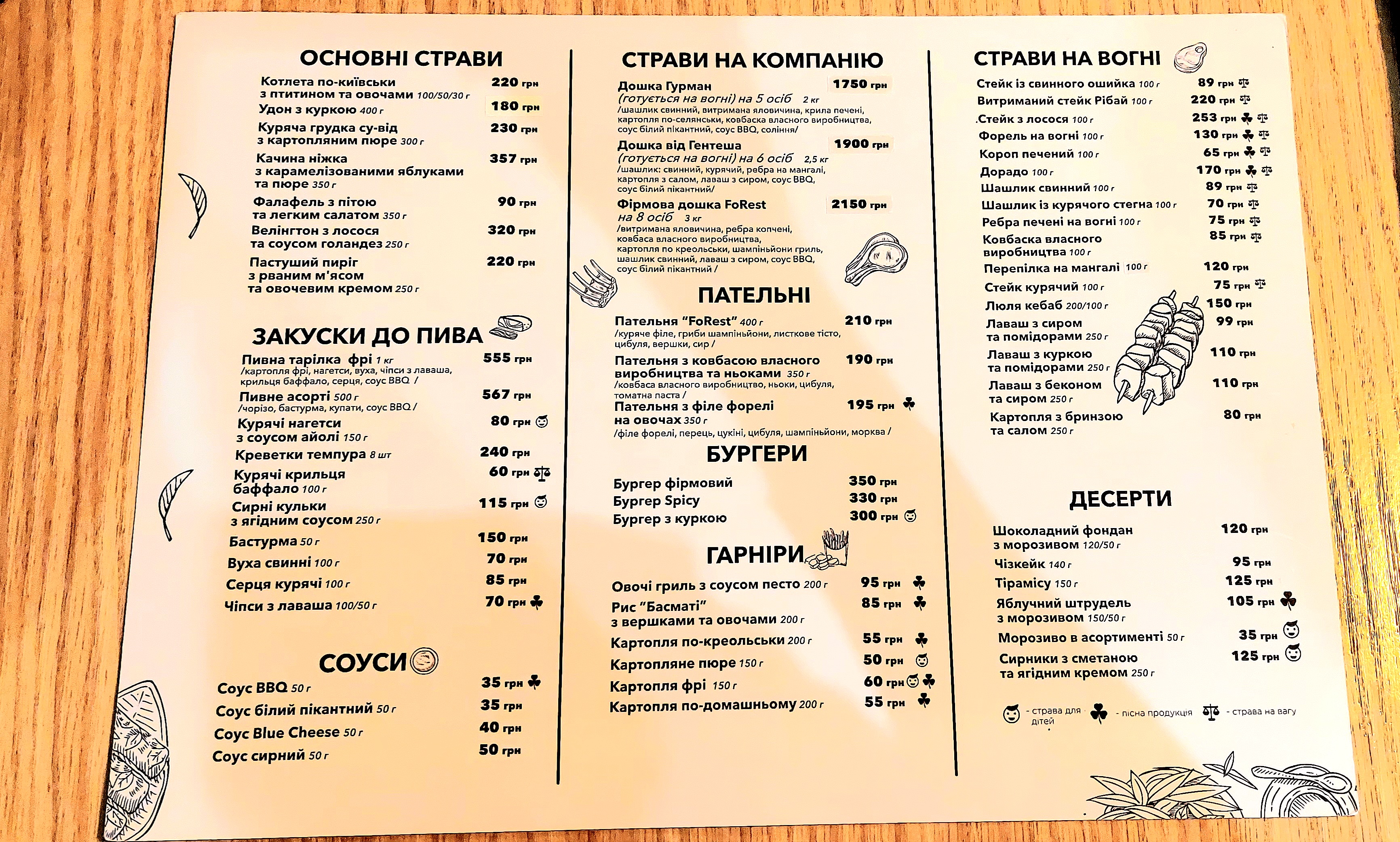Forest Khust menu 2