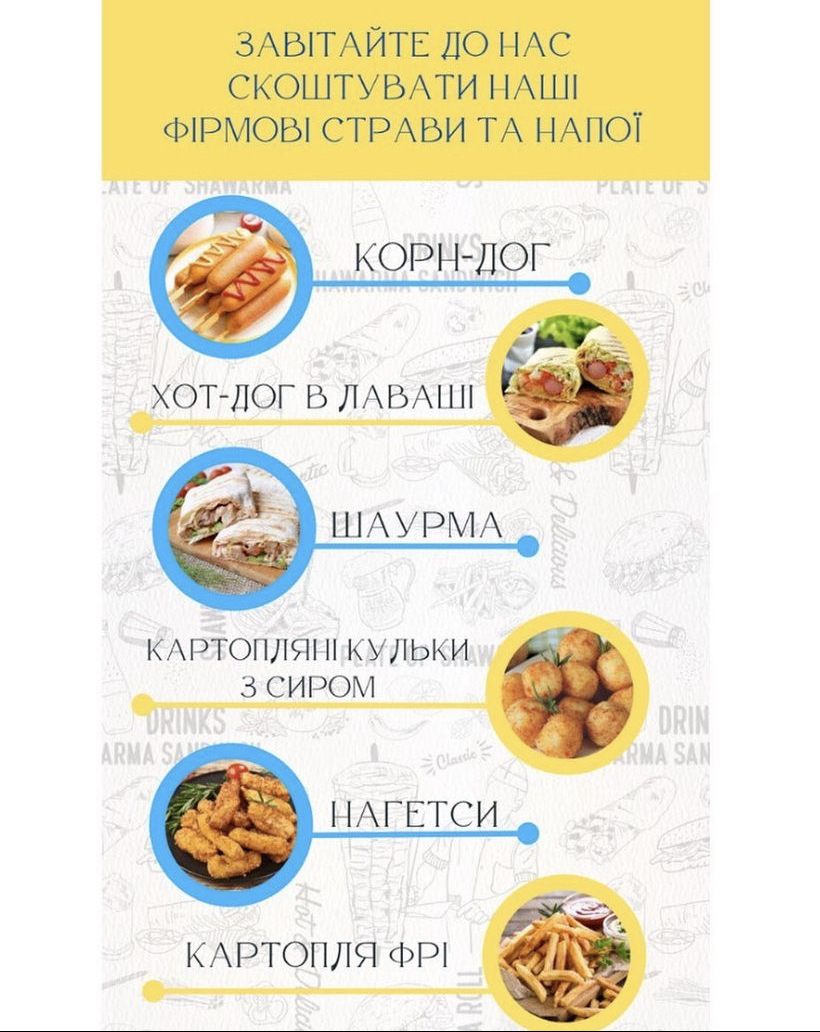 Кафе швидкого харчування «ПАЛЯНИЦЯ» menu 1