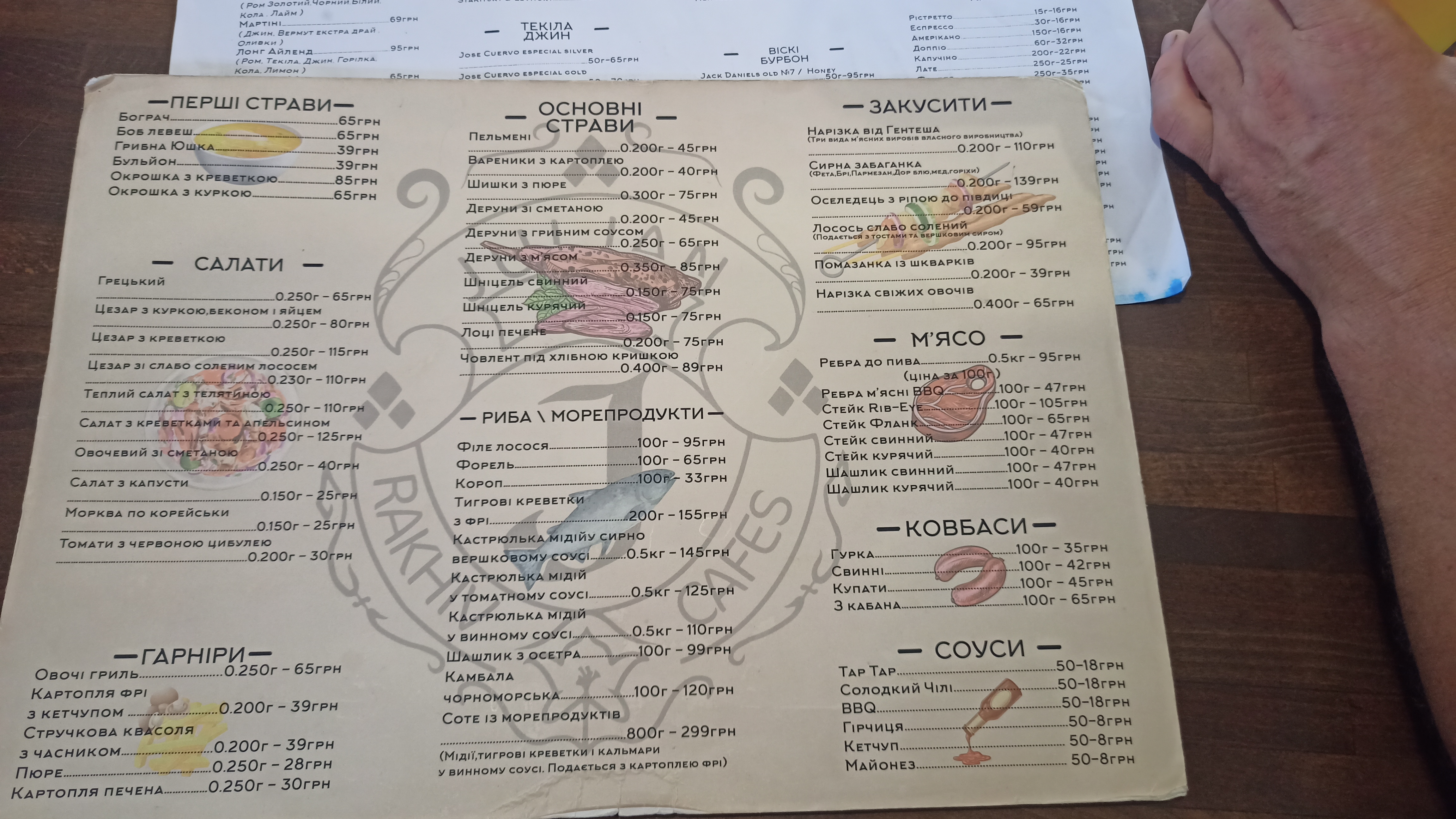 Бар "Julian" menu 1