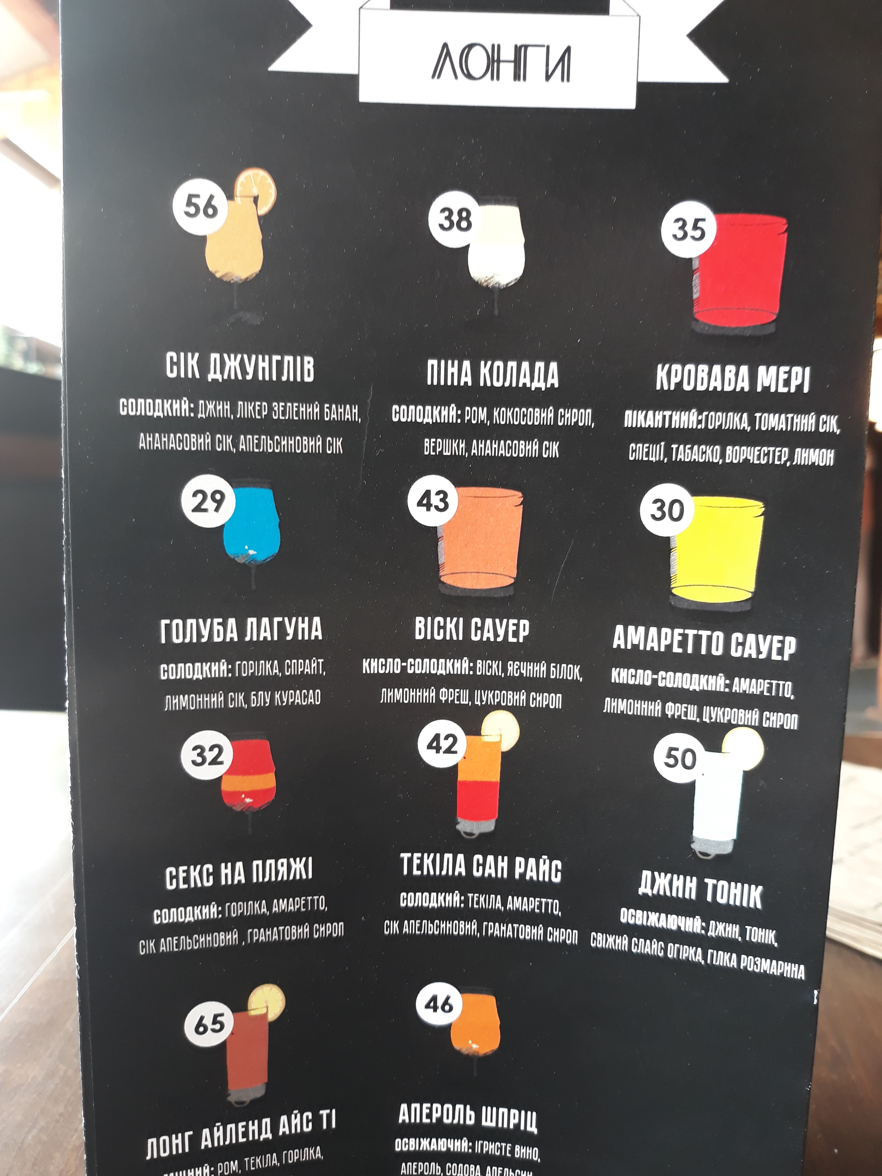 Бар "Julian" menu 2