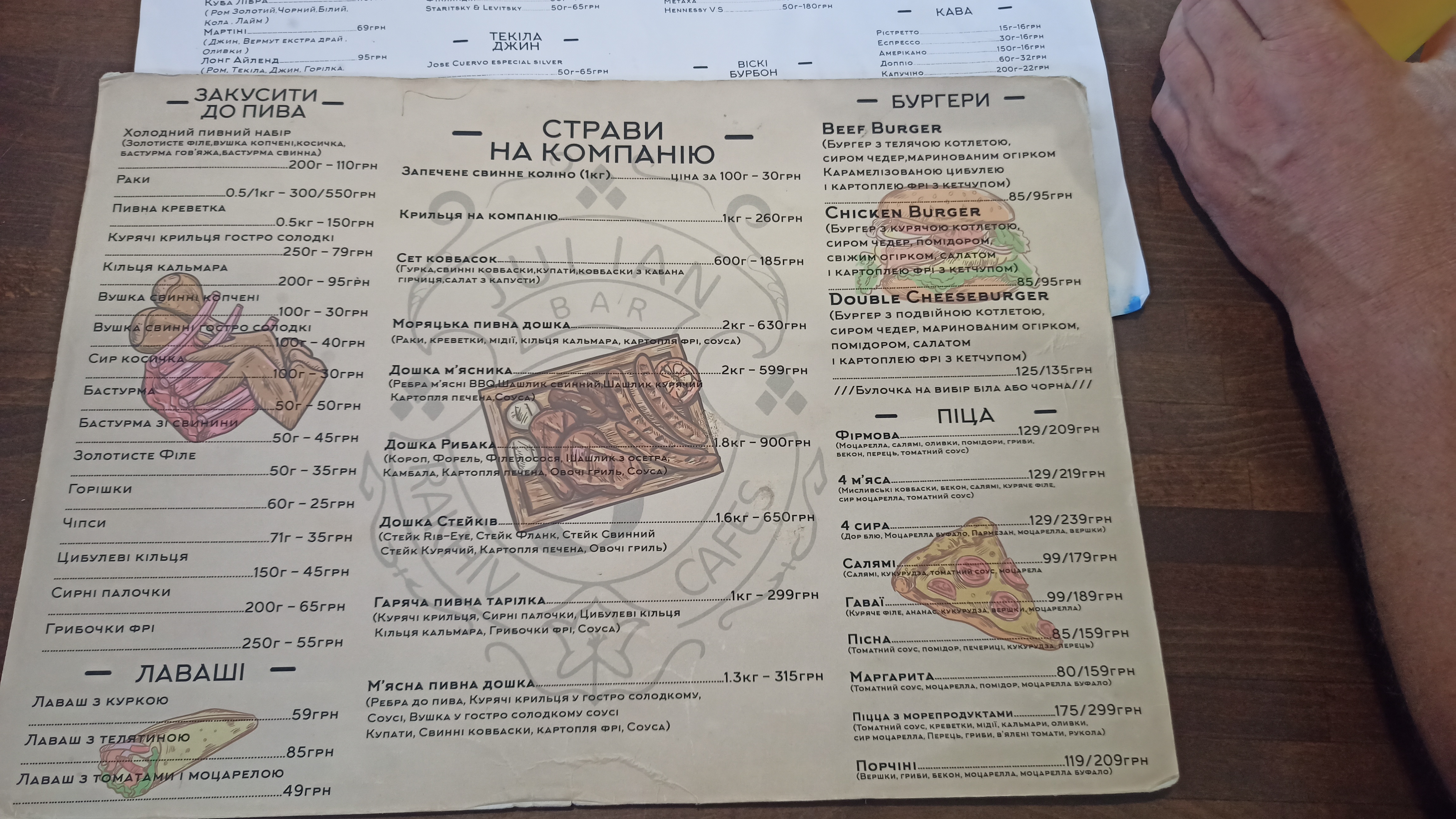 Бар "Julian" menu 3
