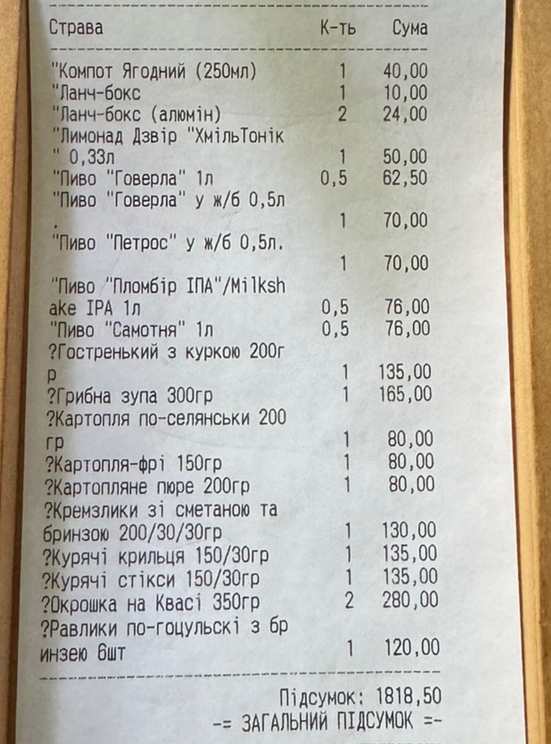 Bokorash menu 1