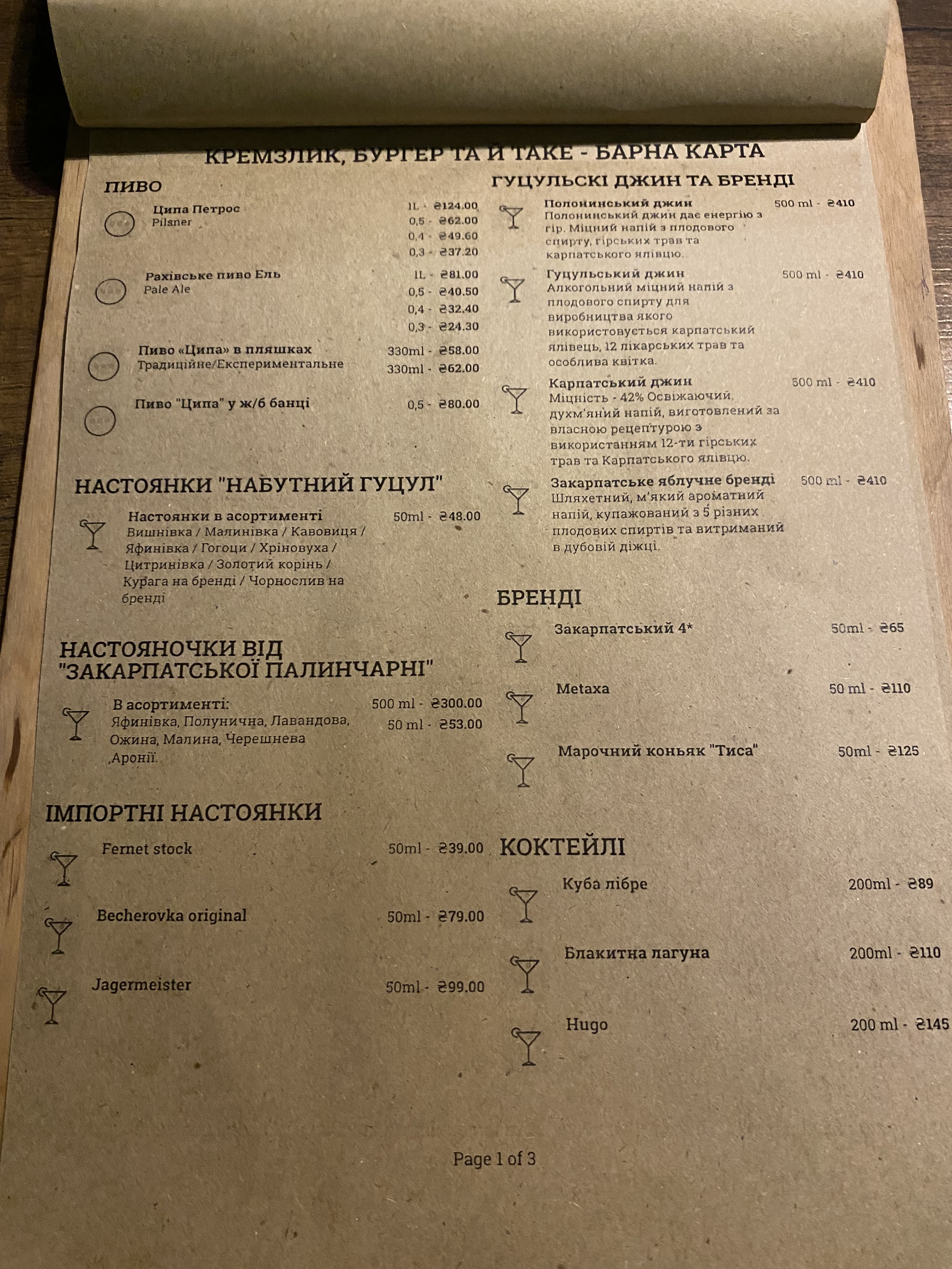 Кремзлик. Готель - Хостел - та й Кафе menu 1