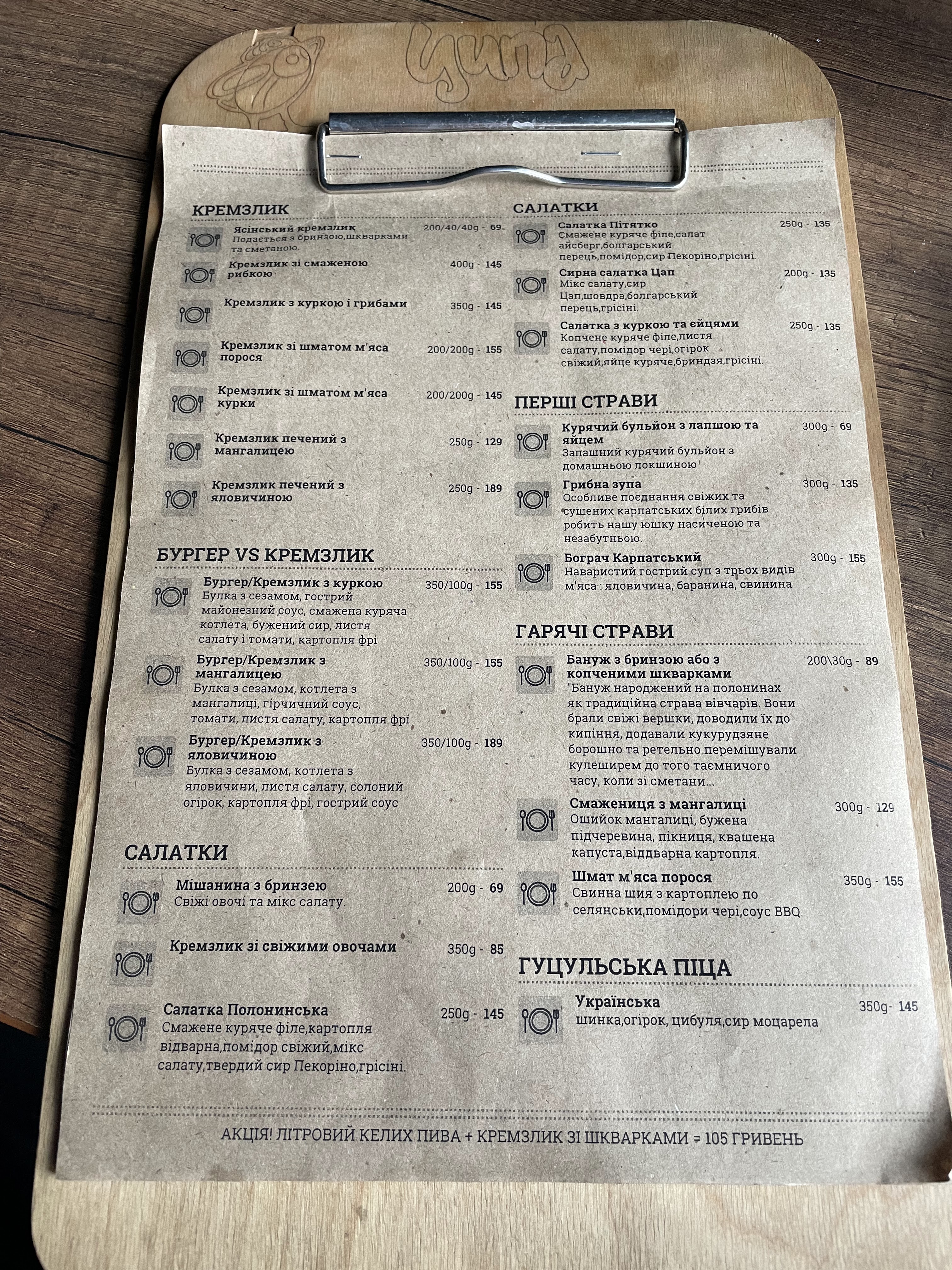 Кремзлик. Готель - Хостел - та й Кафе menu 5