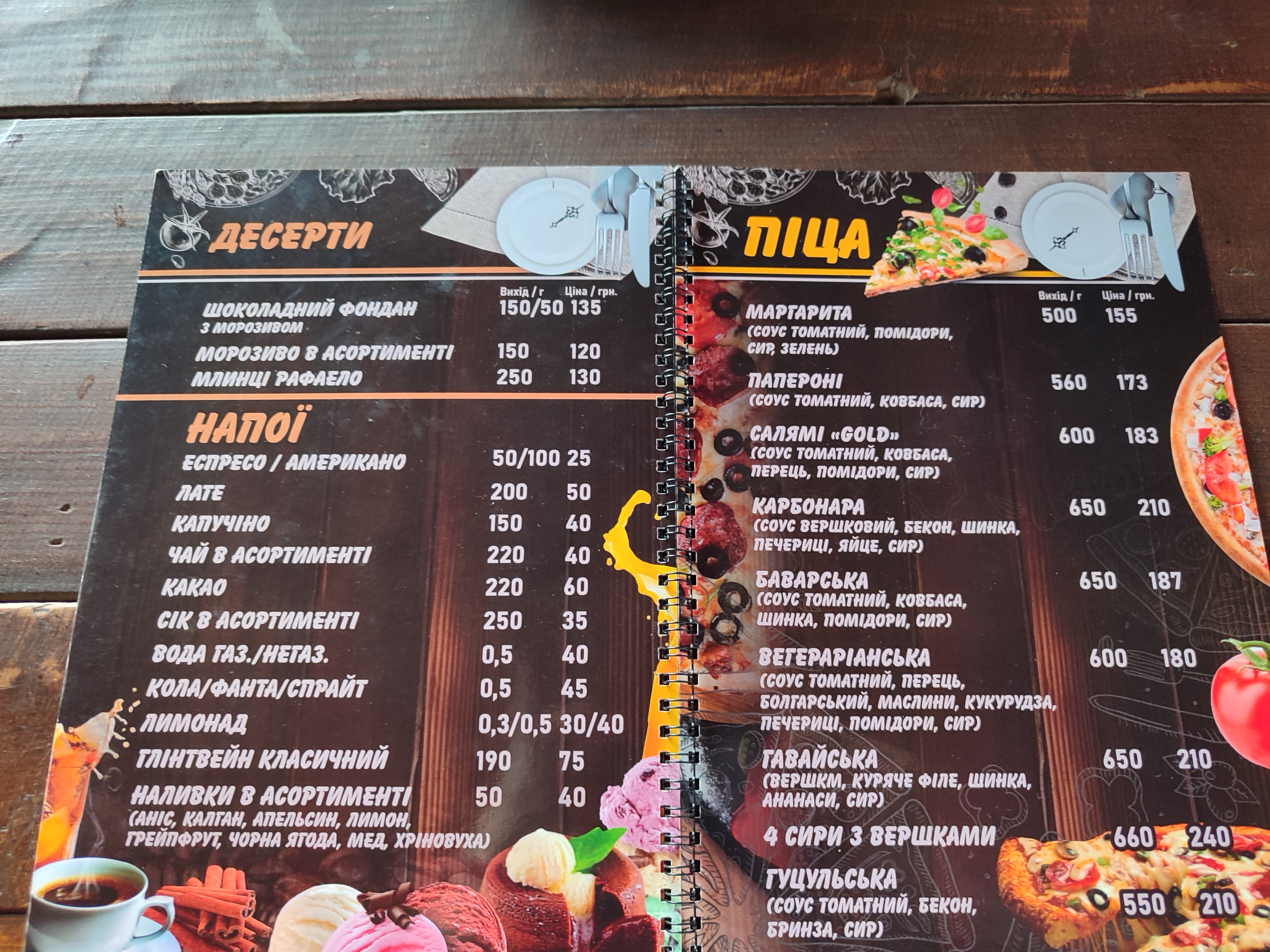 Smerekova Khata menu 6