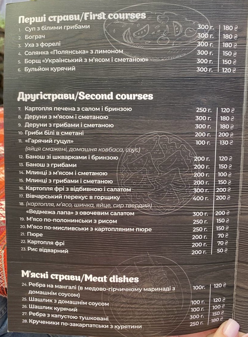 Колиба “Гарячий Гуцул” menu 4