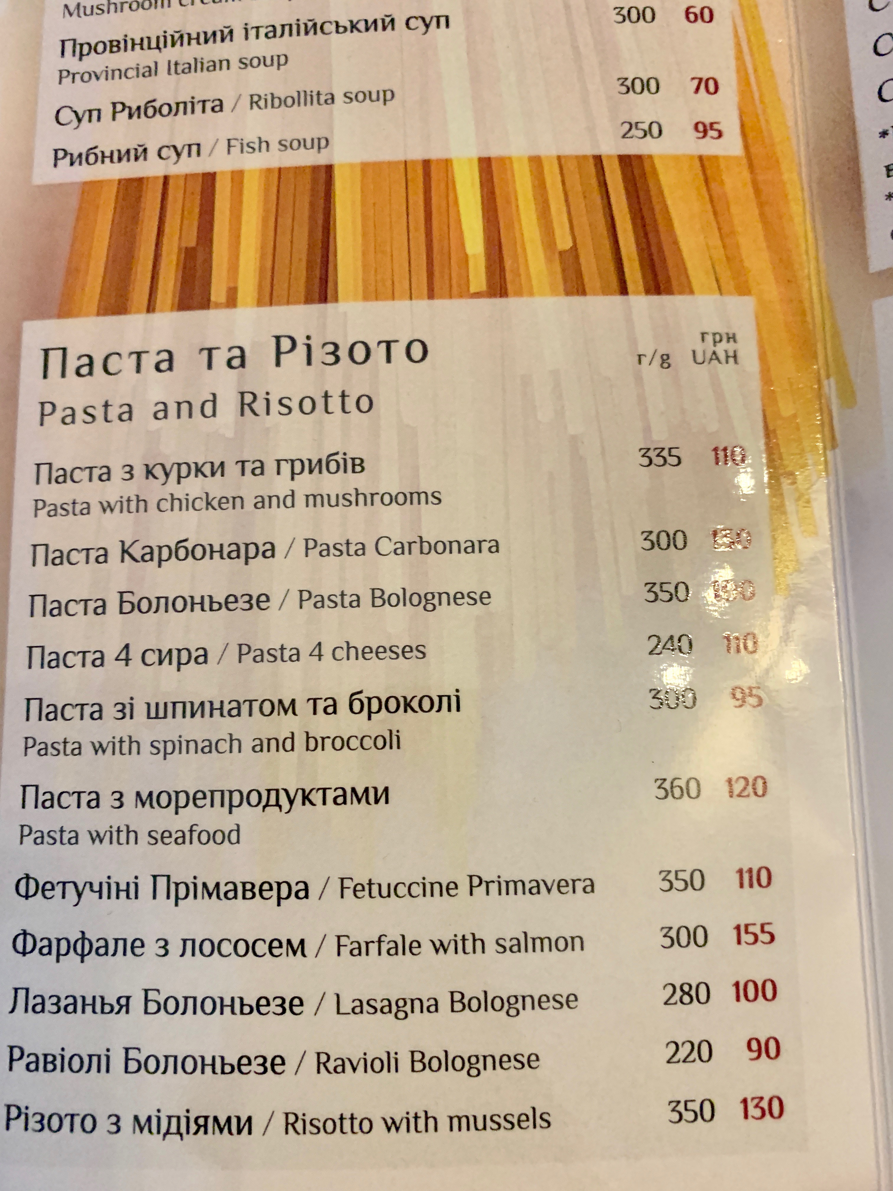 Primavera menu 7