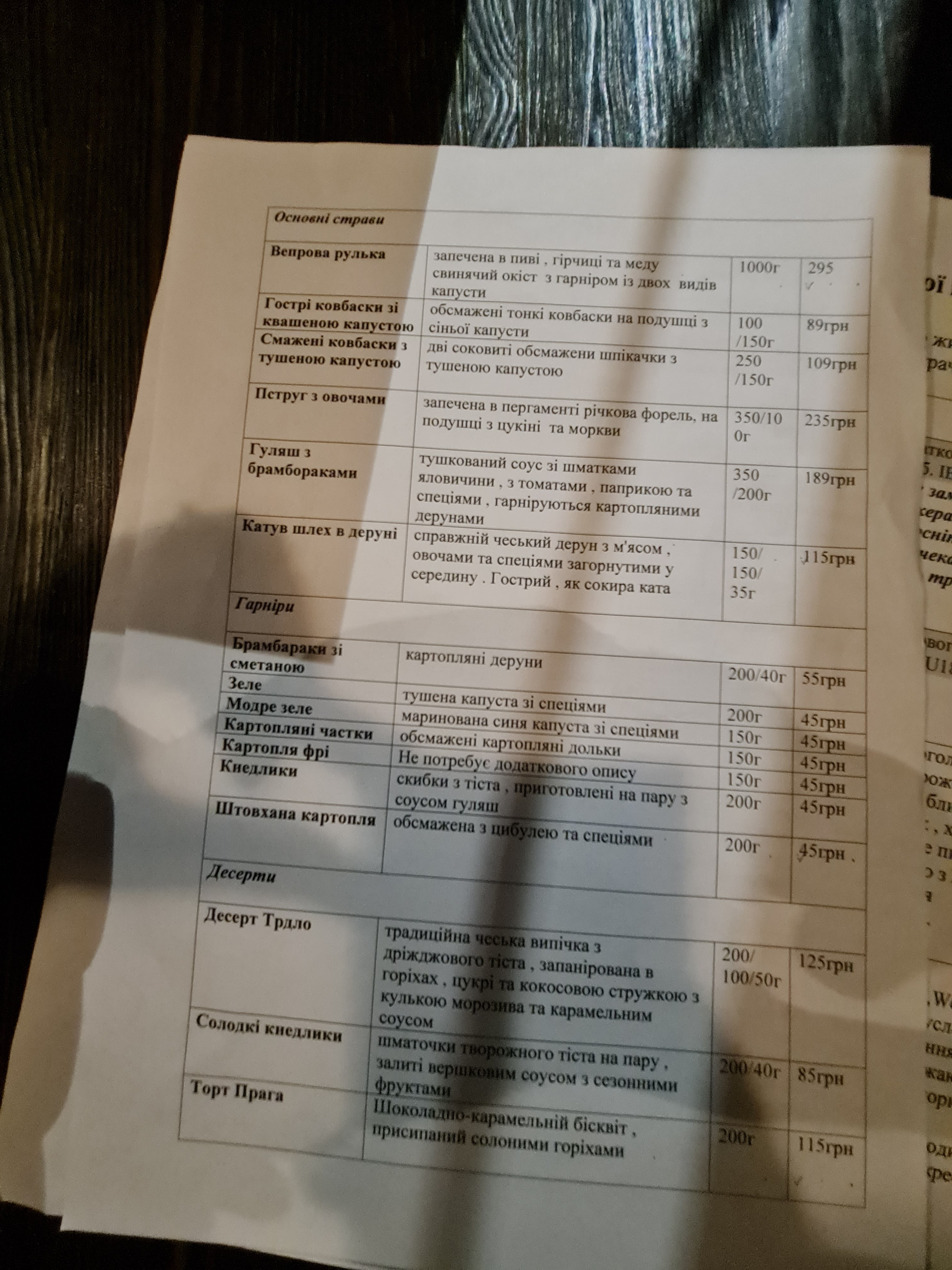 Schultz Pub menu 4