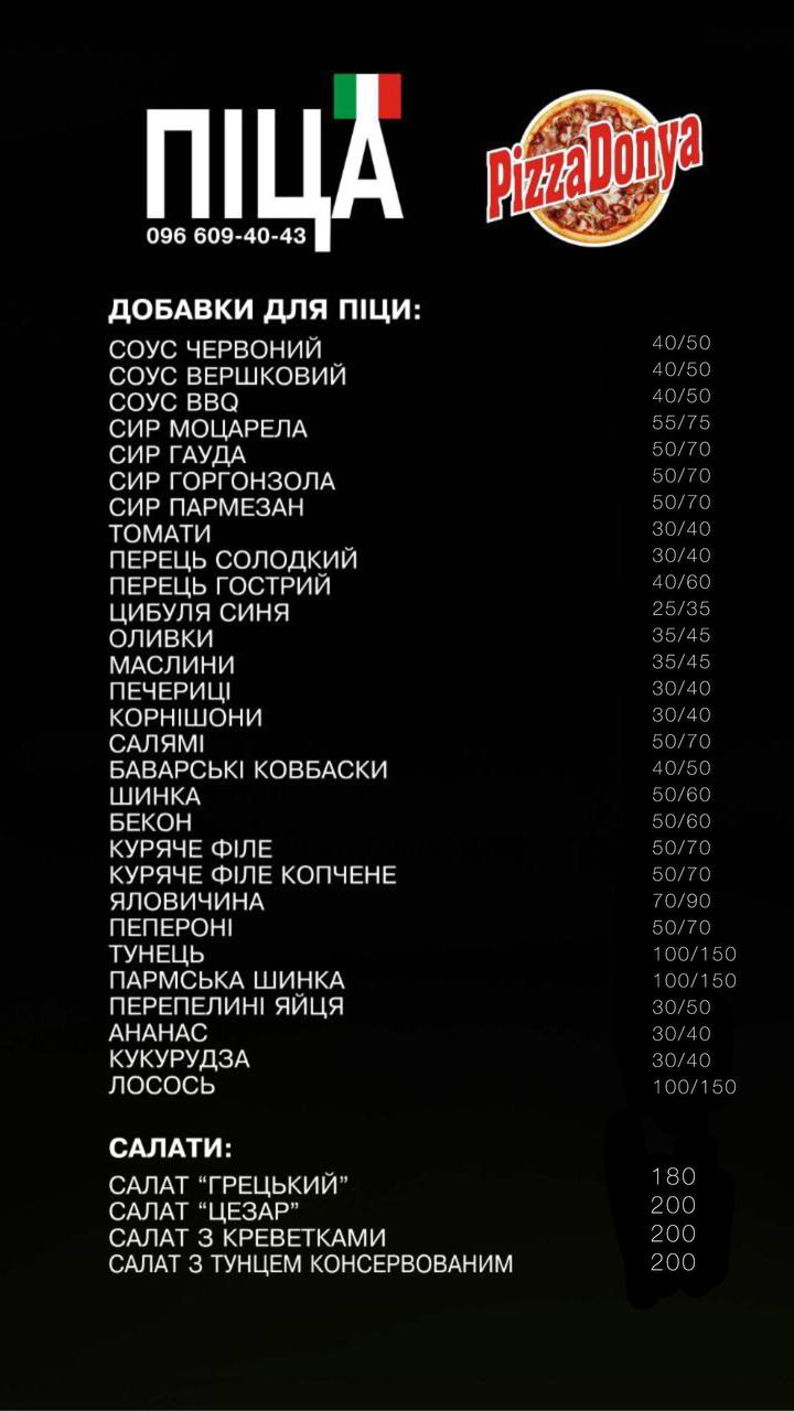 PizzaDonya menu 4